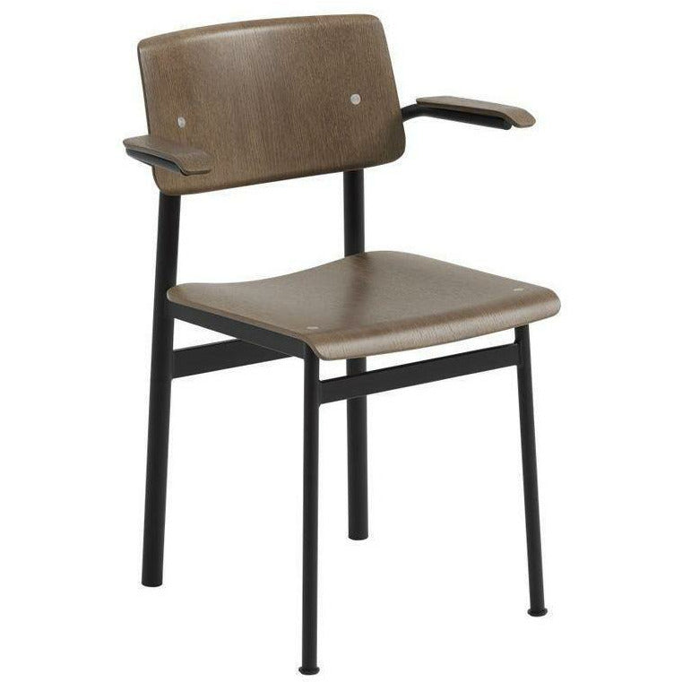 Muuto Loft Chair With Armrest, Brown Stained Oak/Black