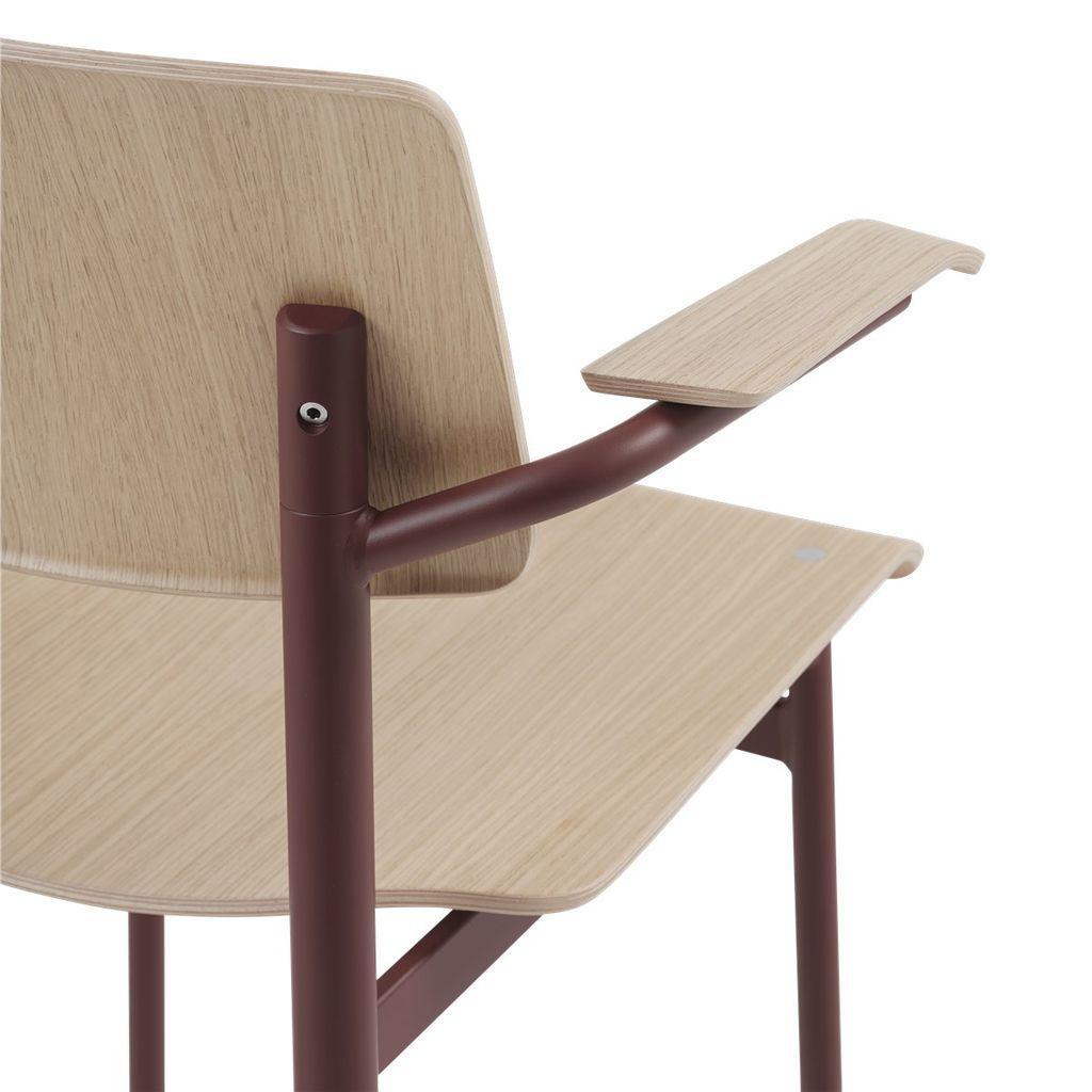 Muuto Loft Chair With Armrest, Oak/Deep Red