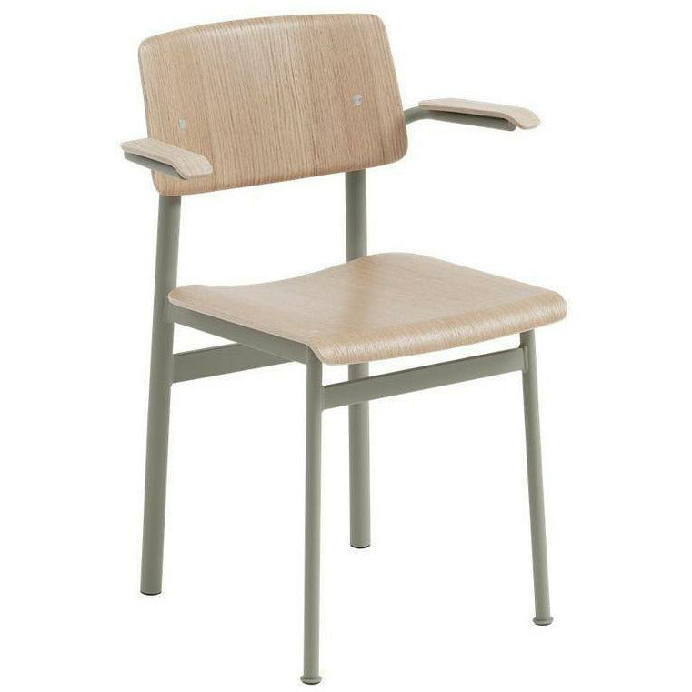 Muuto Loft Chair With Armrest, Oak/Dusty Green