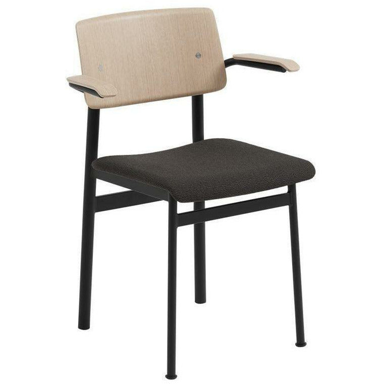 Muuto Loft Chair With Armrest, Black/Oak