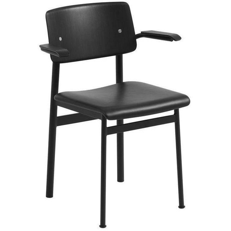 Muuto Loft Chair With Armrest, Black/Black Leather