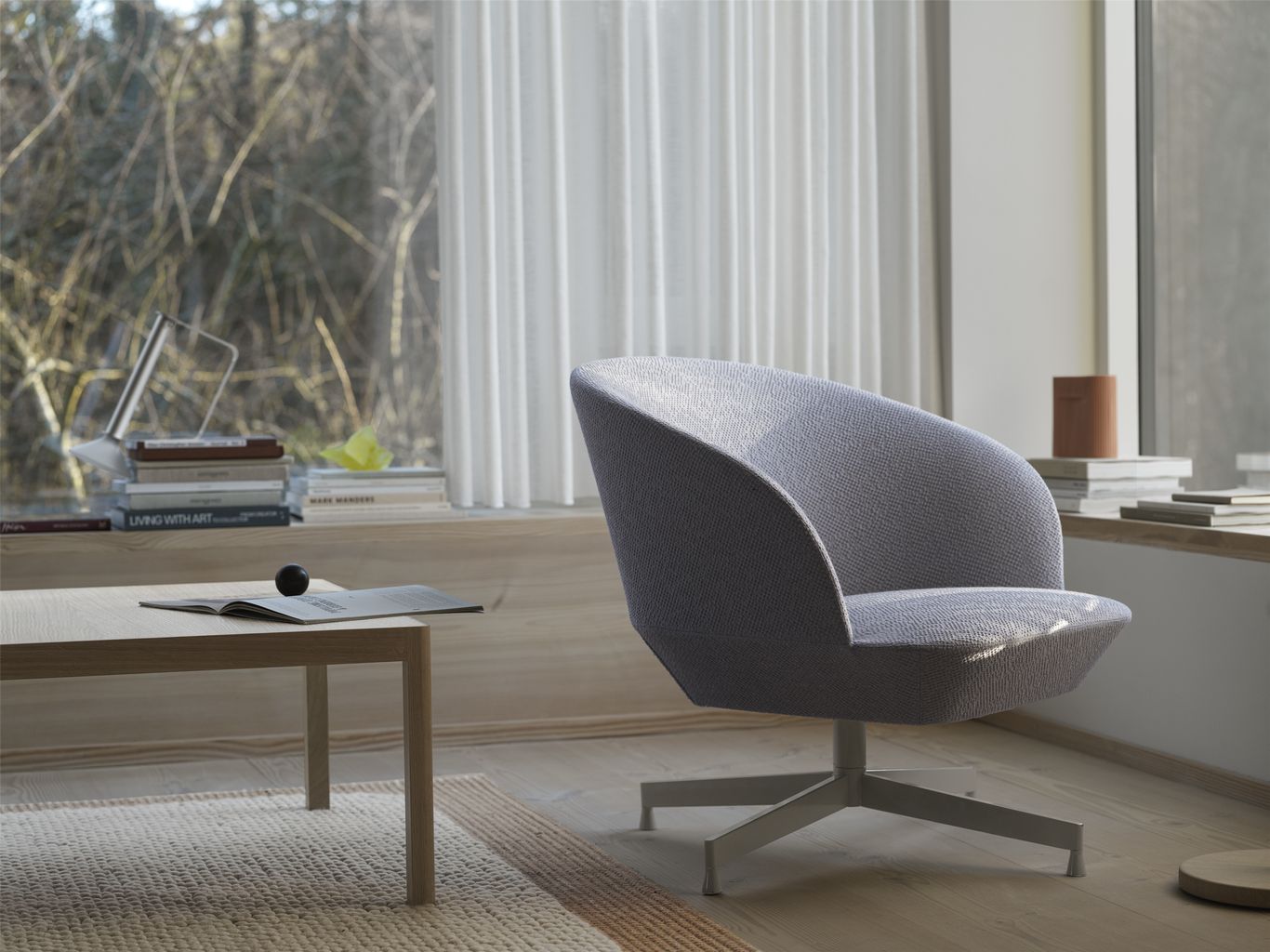 Muuto Oslo Lounge Chair Swivel Frame, Ocean 50