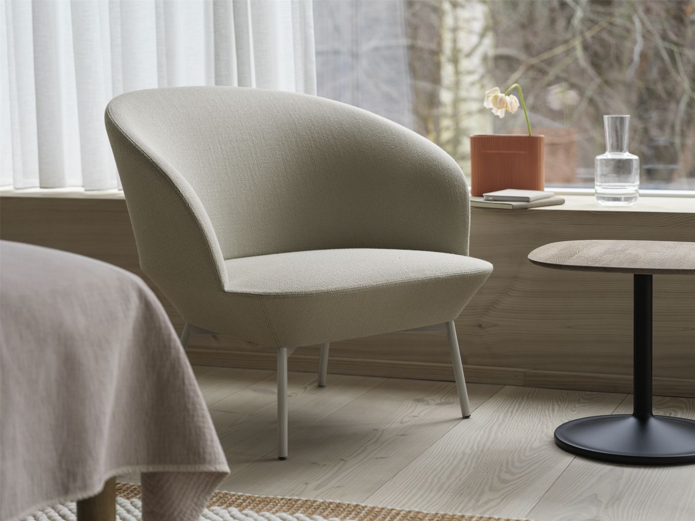 Muuto bløde sideborde øx h 45x40, solid røget eg/sort