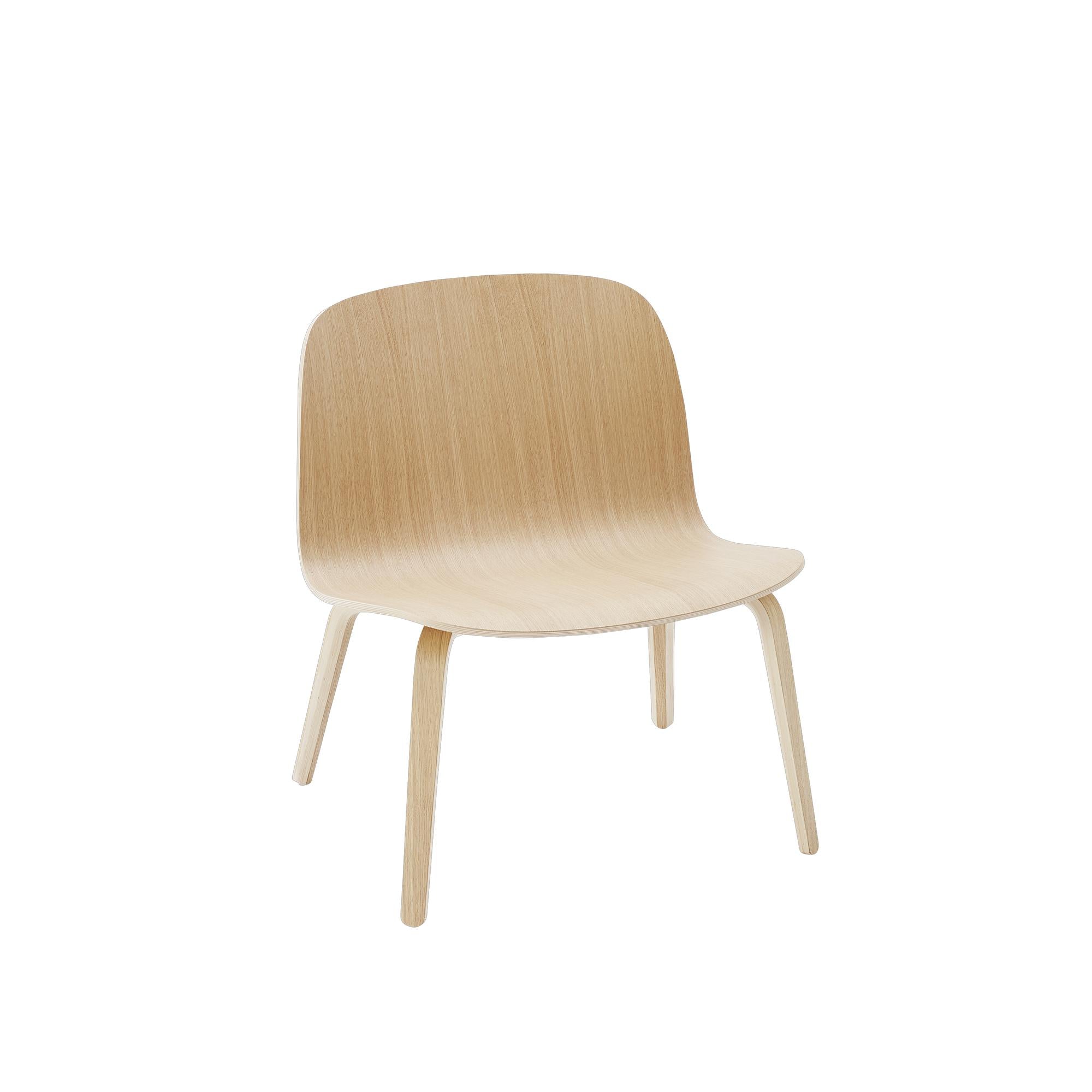Muuto Visu Lounge Chaise des jambes en bois, siège en bois, chêne