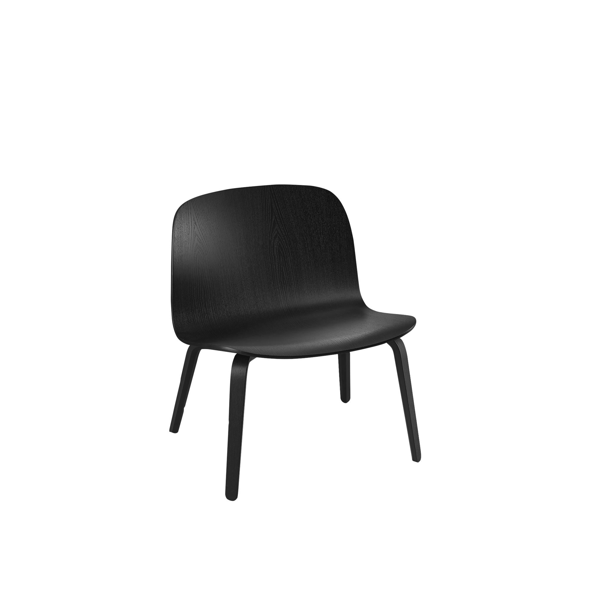Muuto Visu Lounge Stuhl Holzbeine, Holzsitz, schwarz