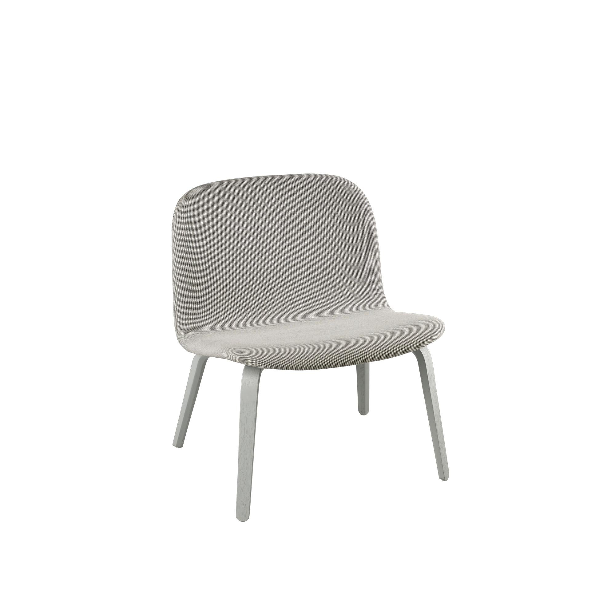 Muuto Visu Lounge Chaise en bois des jambes, siège en tissu, gris
