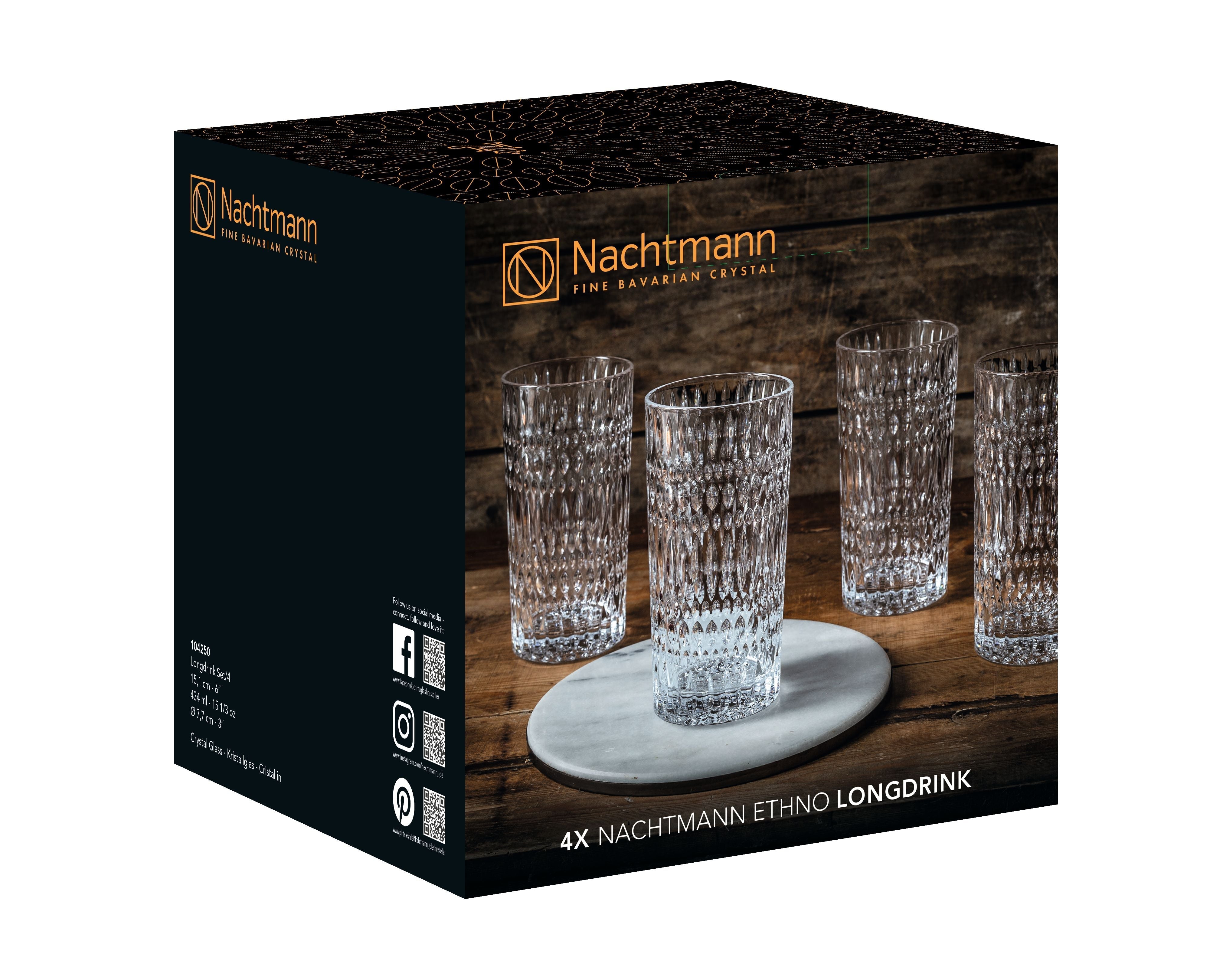 Nachmann Ethno Long Drink Glass 434 ml, 4 -Set 4