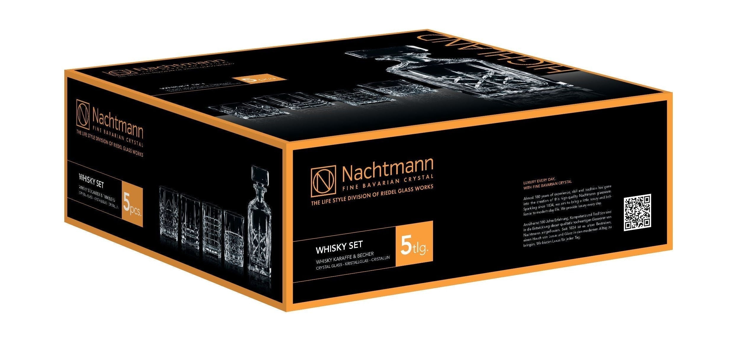 Nachmann Highland Whiskey Sæt, 1 Karaffe + 4 Brille