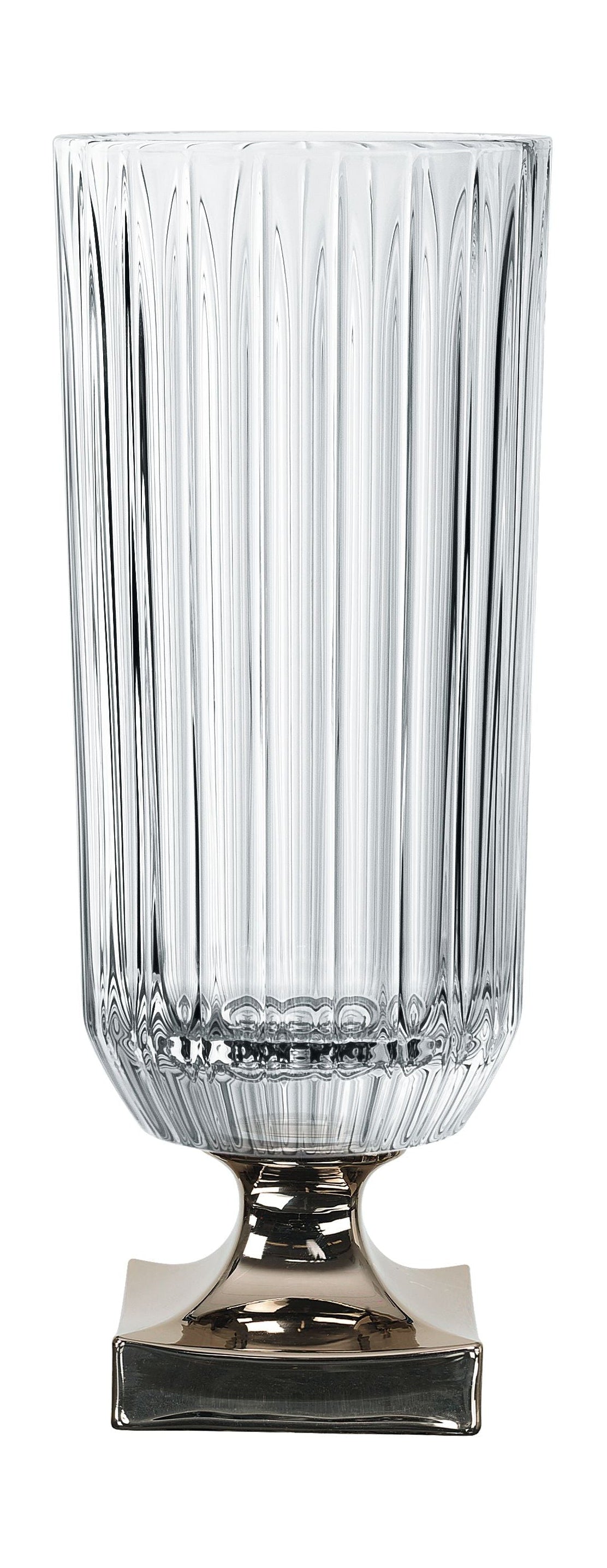 Nachmann Minerva Vase zu Fuß Platin mit Platin, 40 cm