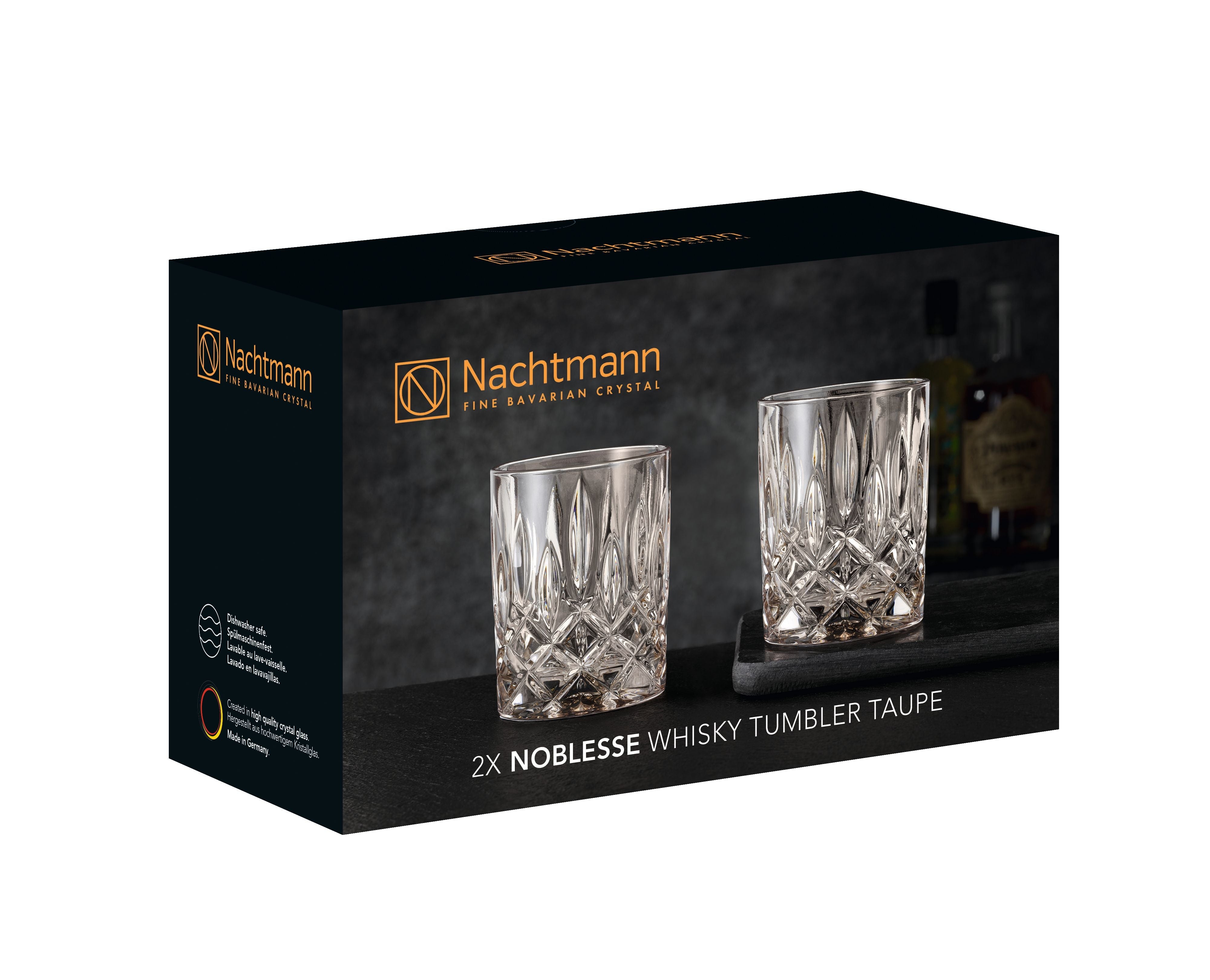 Nachtmann noblesse whisky verre taupe 295 ml, ensemble de 2