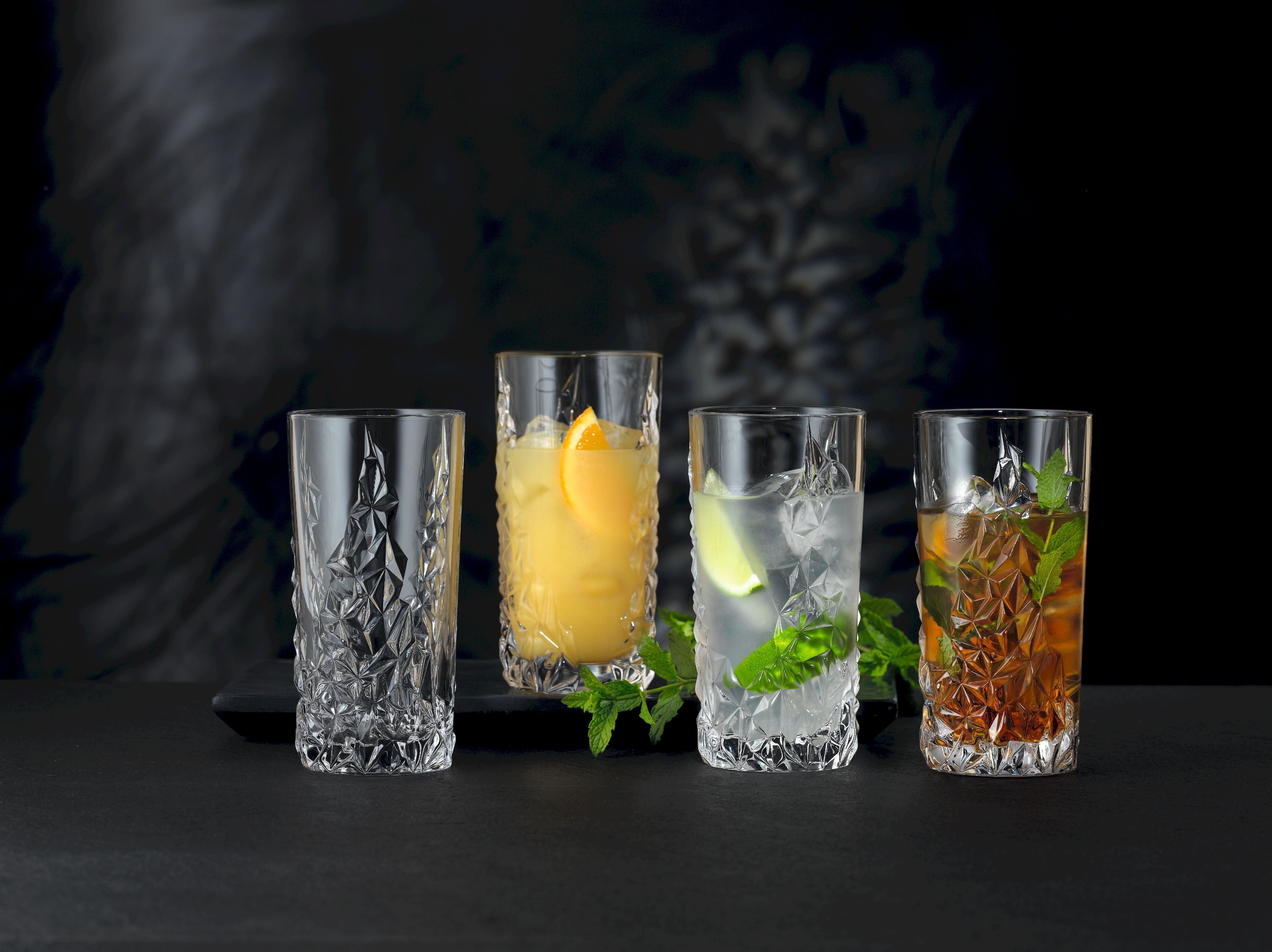 Nachmann Skulptur Langes Getränkglas 420 ml, 4 -Set von 4