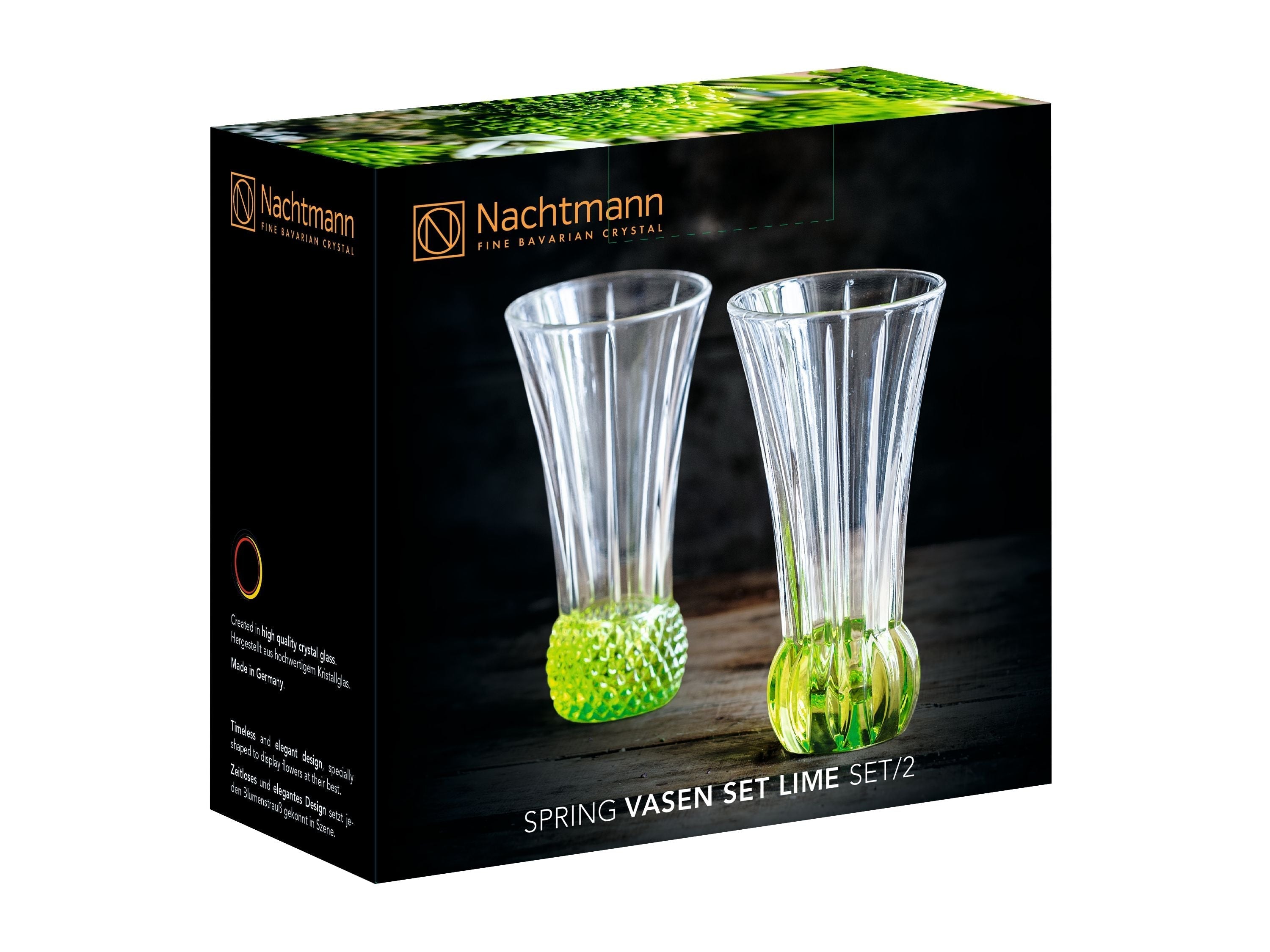 Nachmann Spring Table Vasen Lime, 2 Set von 2