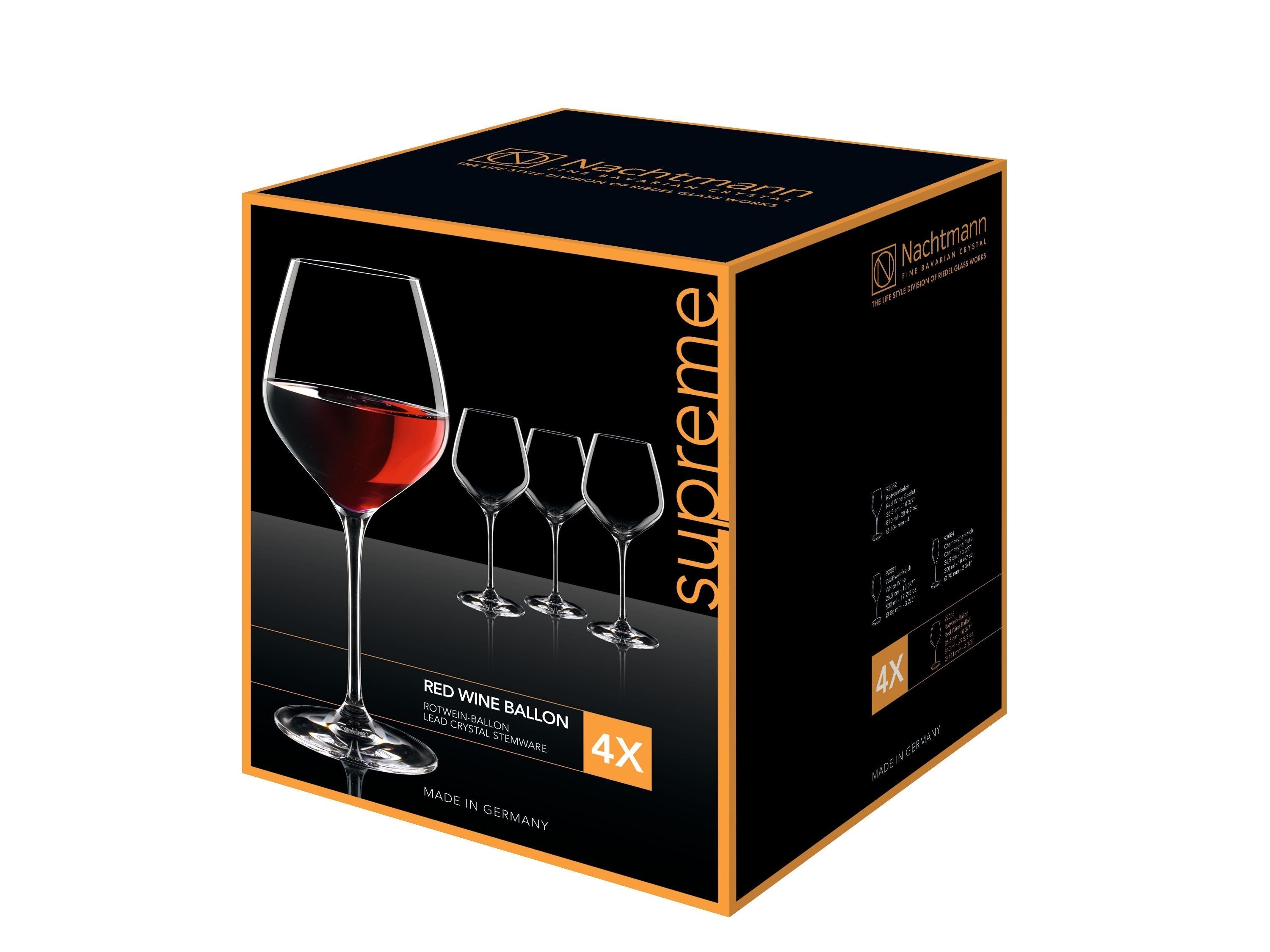 Nachtmann Supreme Bourgogne Röd vinglas 840 ml, uppsättning av 4