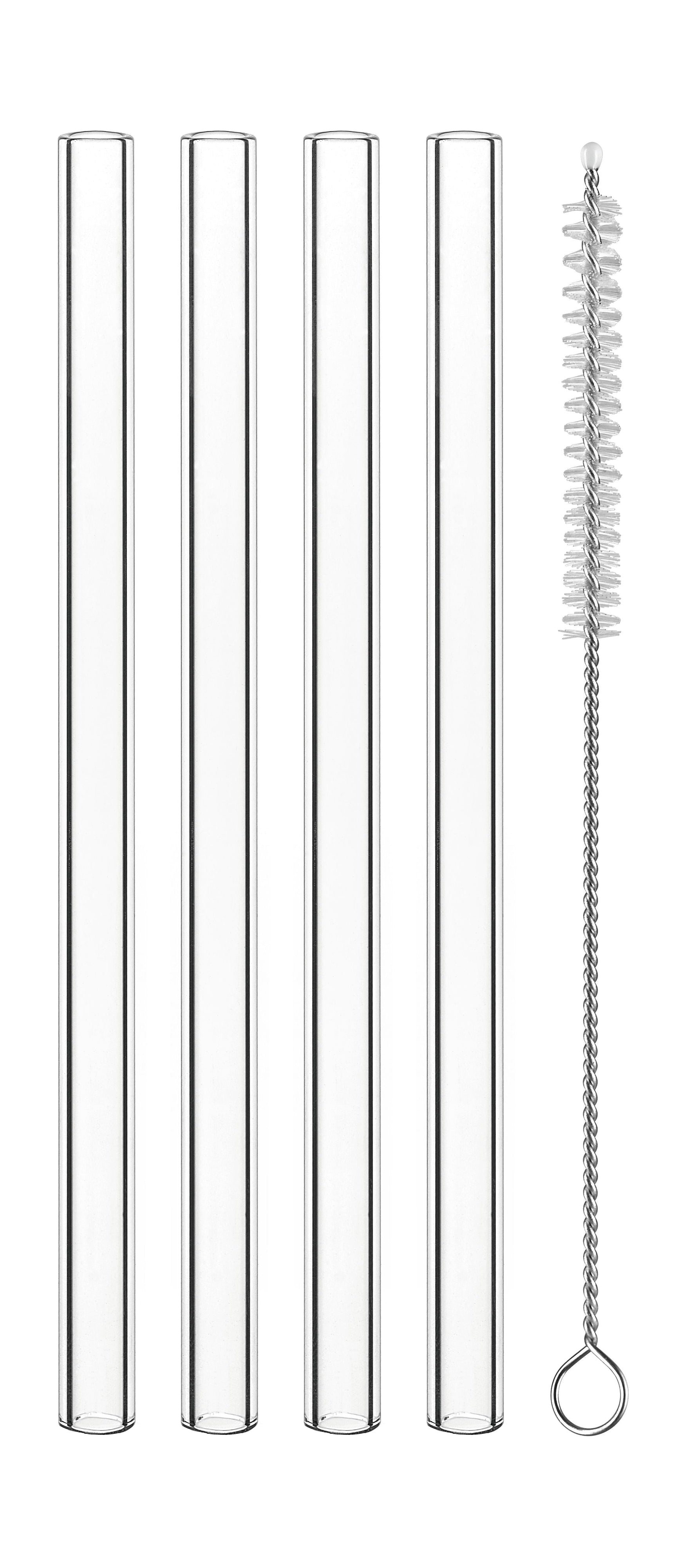 Nachmann schmeckt gute Glas -Trink -Strohhalme 15 cm, 4 Set von 4