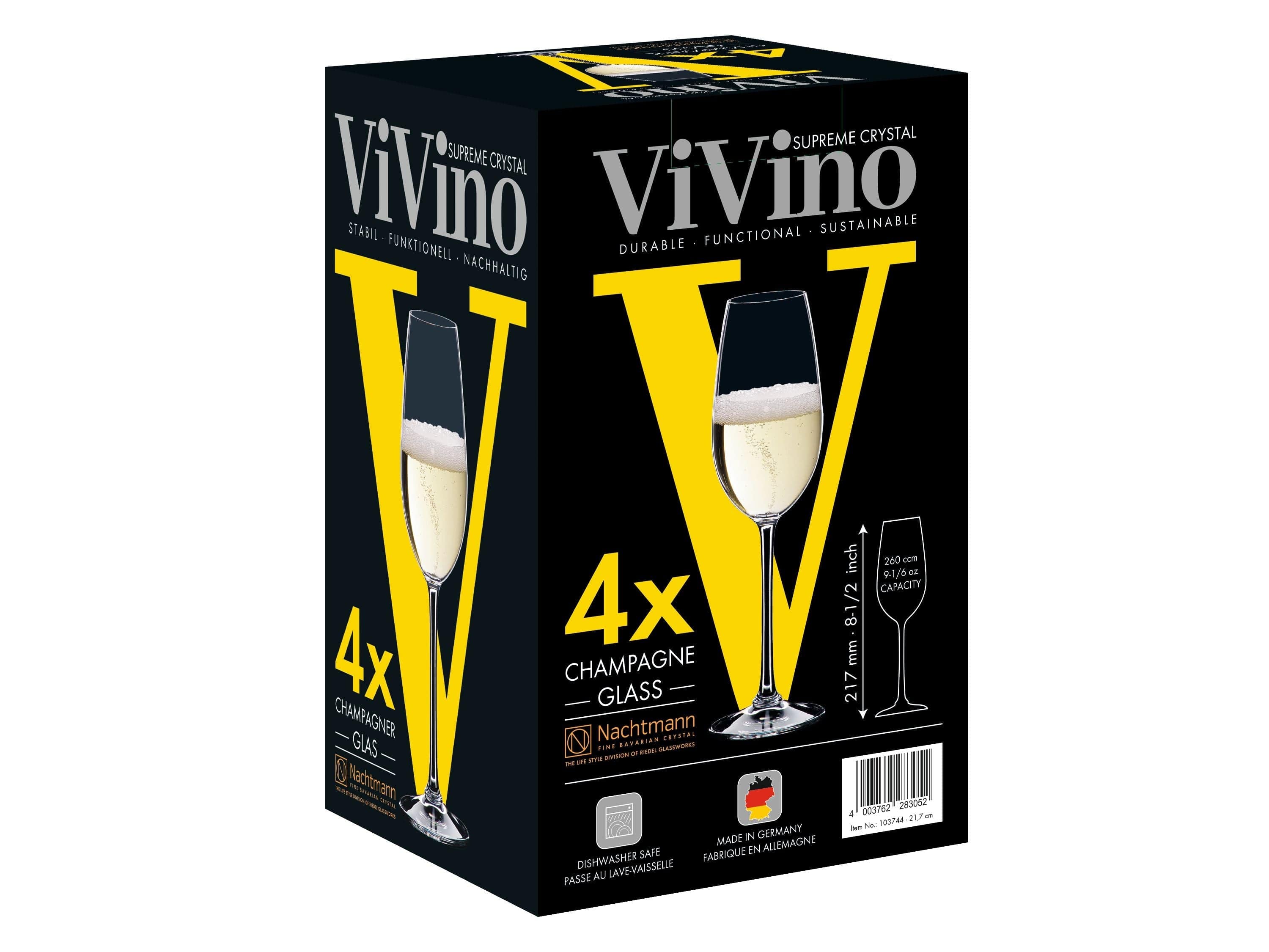 Nachtmann VI Vino Champagne Glass 260 ml, sæt med 4