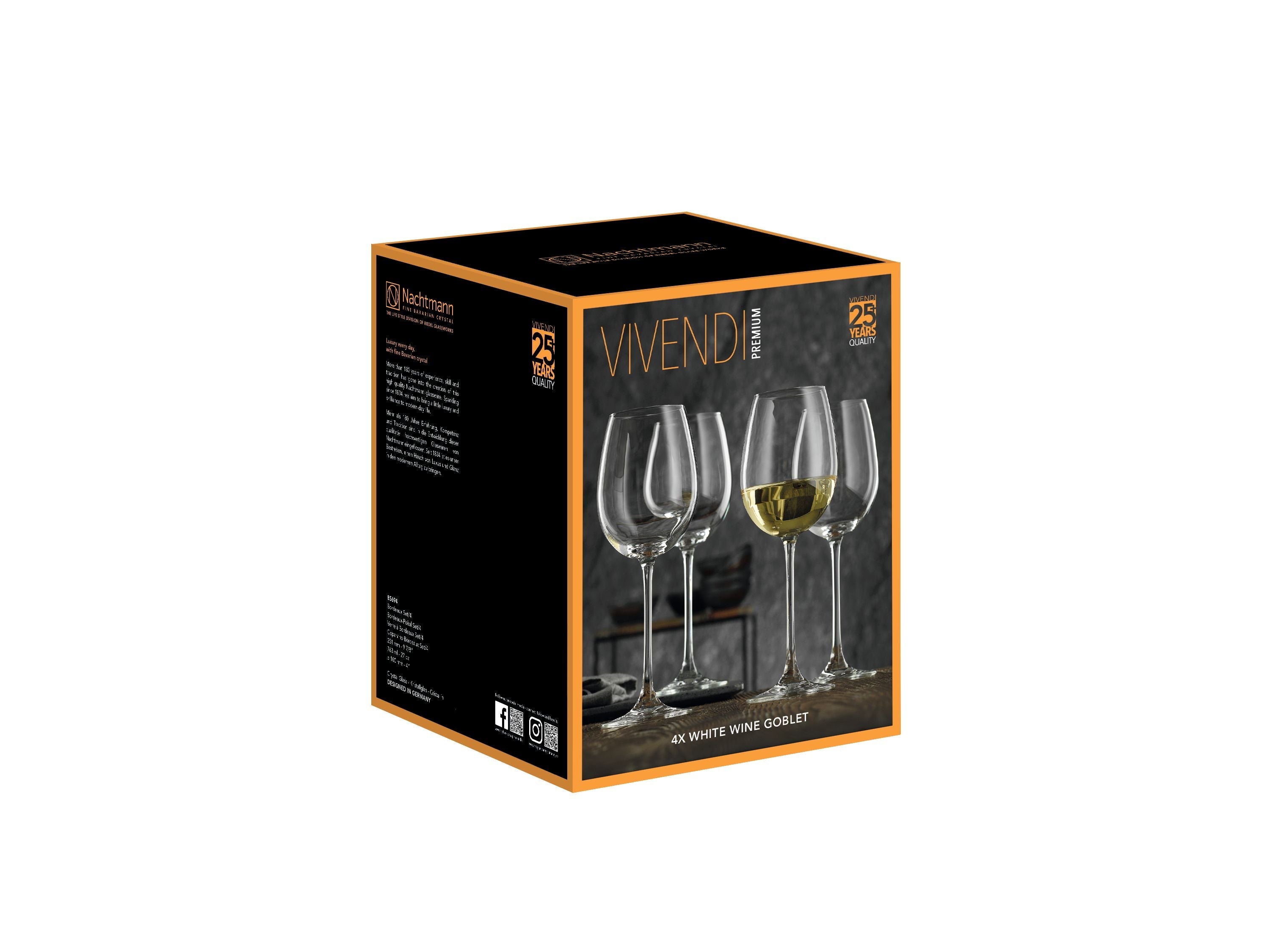 Nachtmann Vivendi Premium White Wine Goblet Wine Glass 387 ml, Sæt på 4