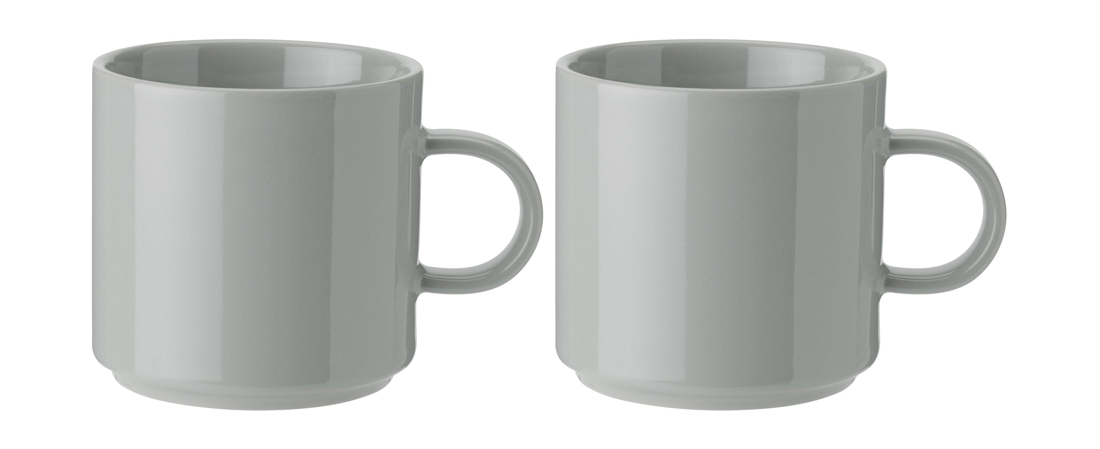 Stelton Classic Mug Set av 2, ljusgrå