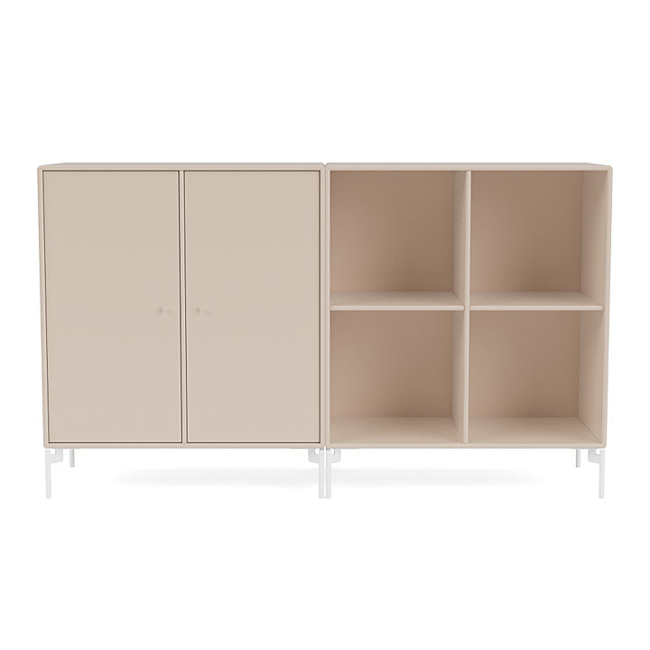 Montana Paar klassisches Sideboard mit Beinen, Ton/Schneewittchen