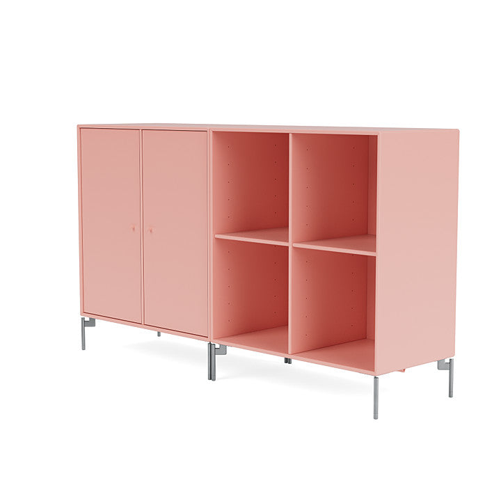 Montana Paar klassisches Sideboard mit Beinen, Ruby/Matt Chrome