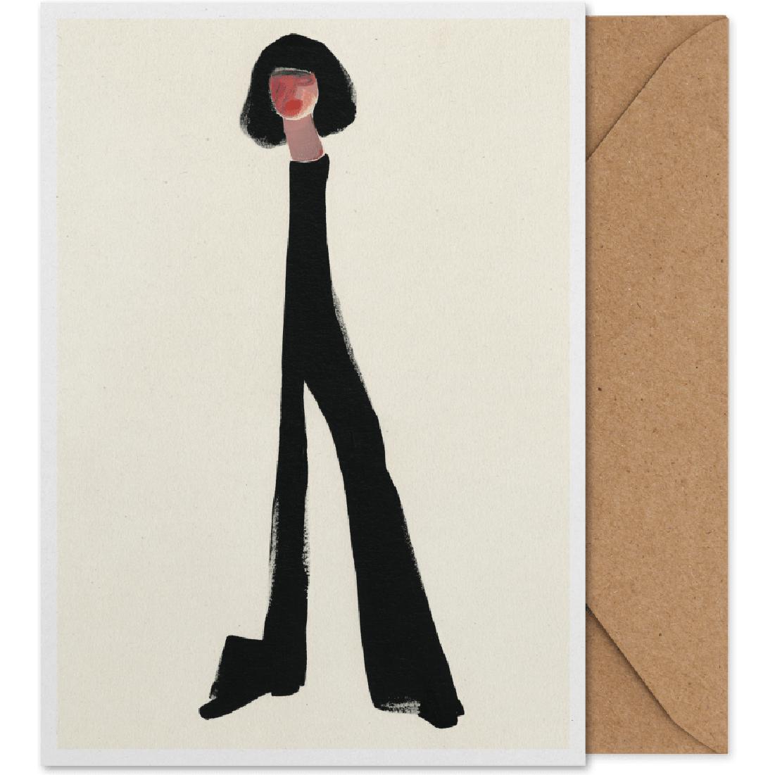 Papierkollektiv schwarzer Hosen Kunstkarte