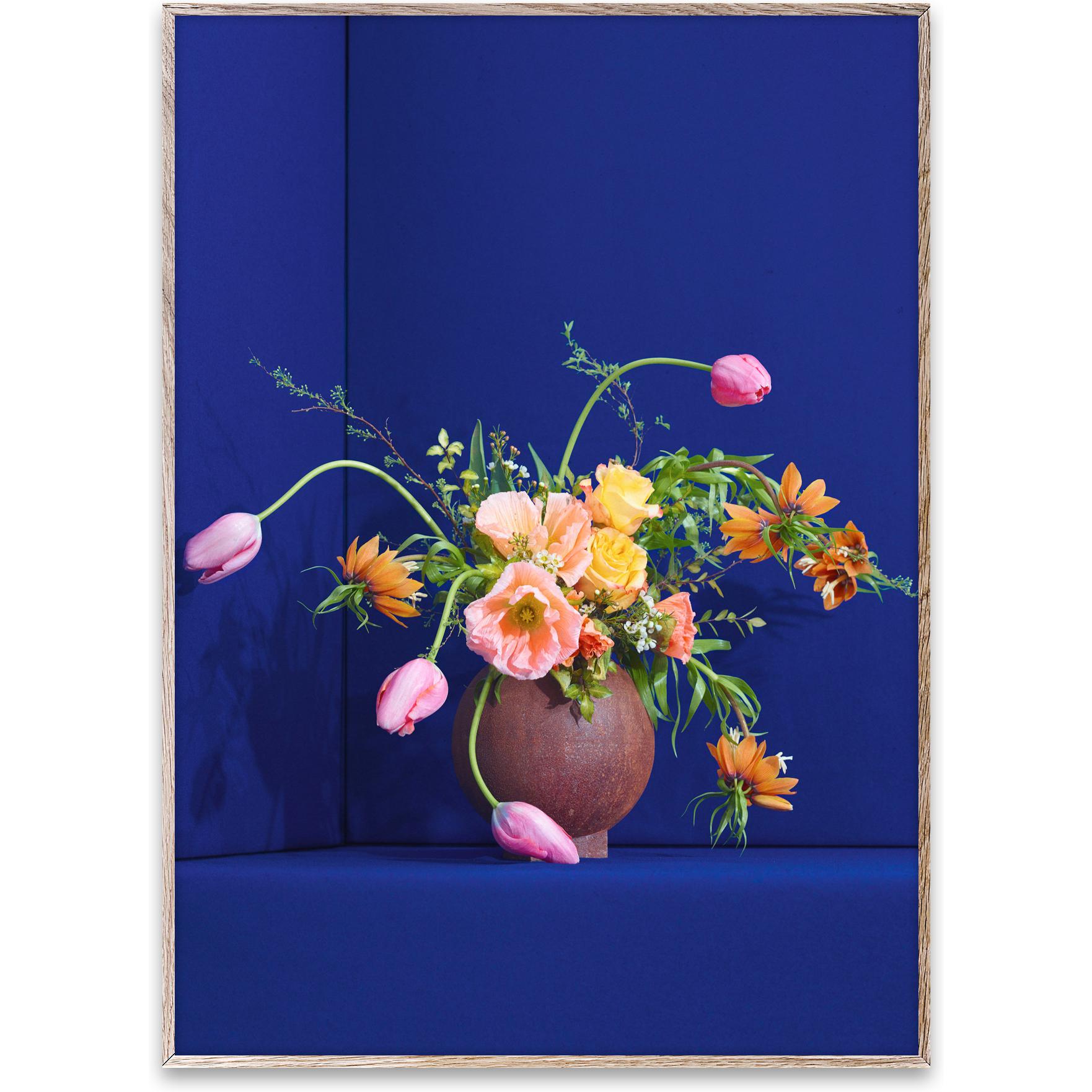 Papirkollektiv Blomst 01 plakat 70x100 cm, blå