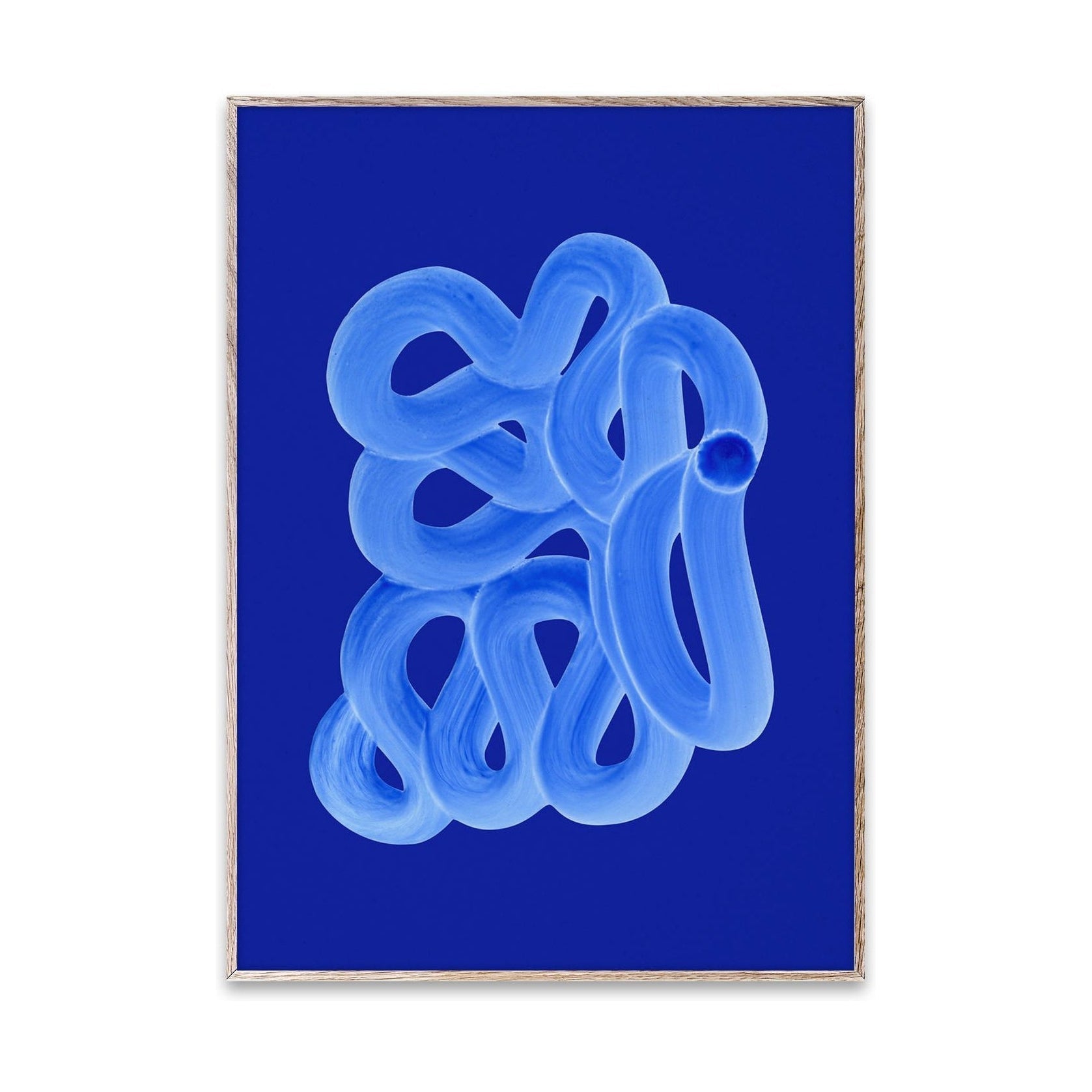 Poster de pinceau bleu collectif en papier, 50x70 cm