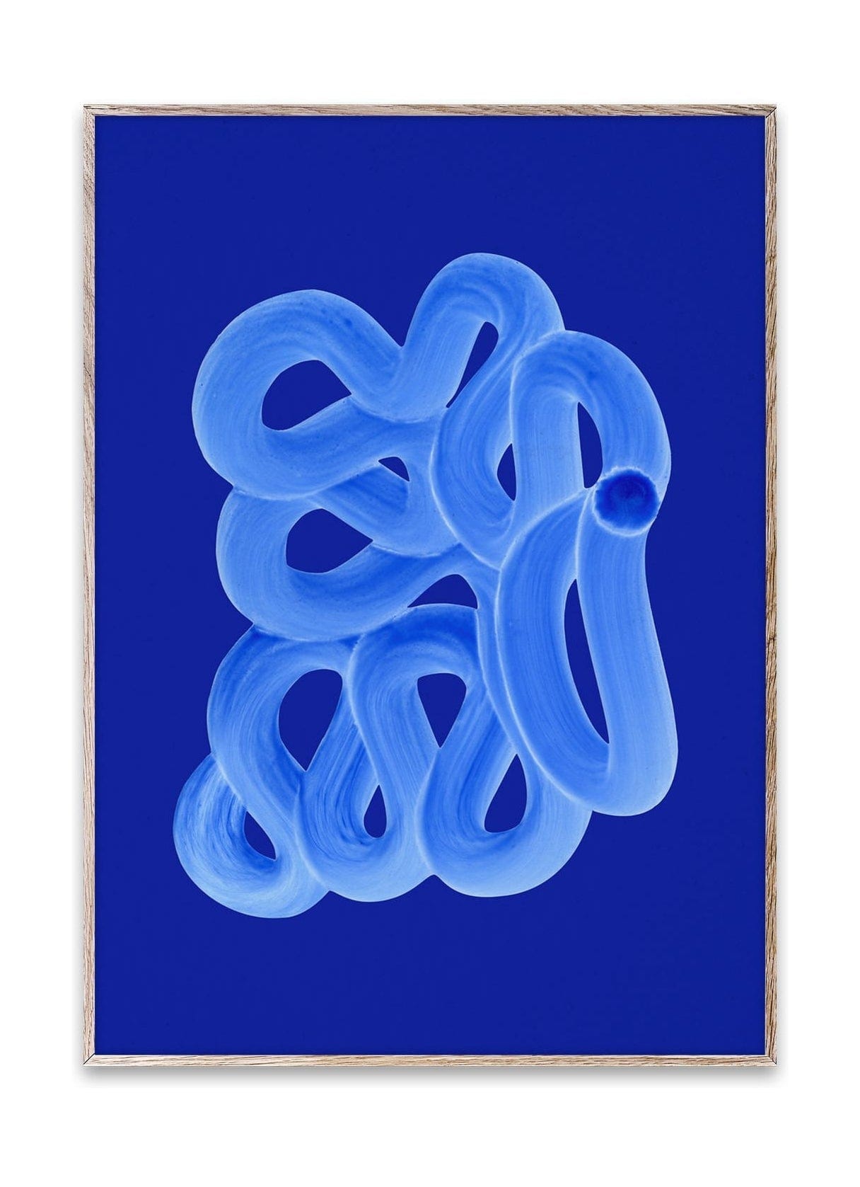 Papierkollektivblau -Pinsel -Poster, 50 x 70 cm