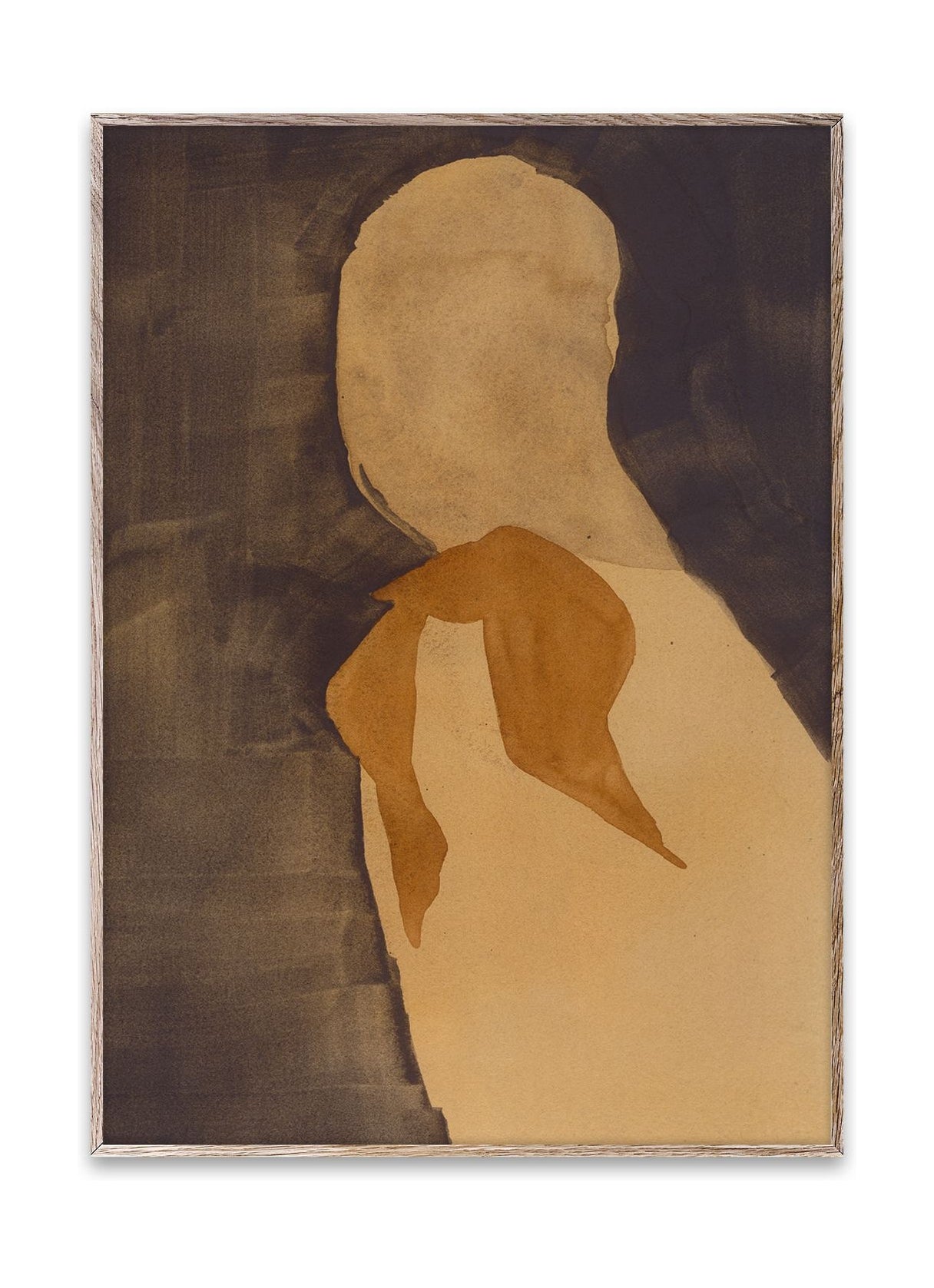 Póster de bufanda marrón colectiva de papel, 30x40 cm