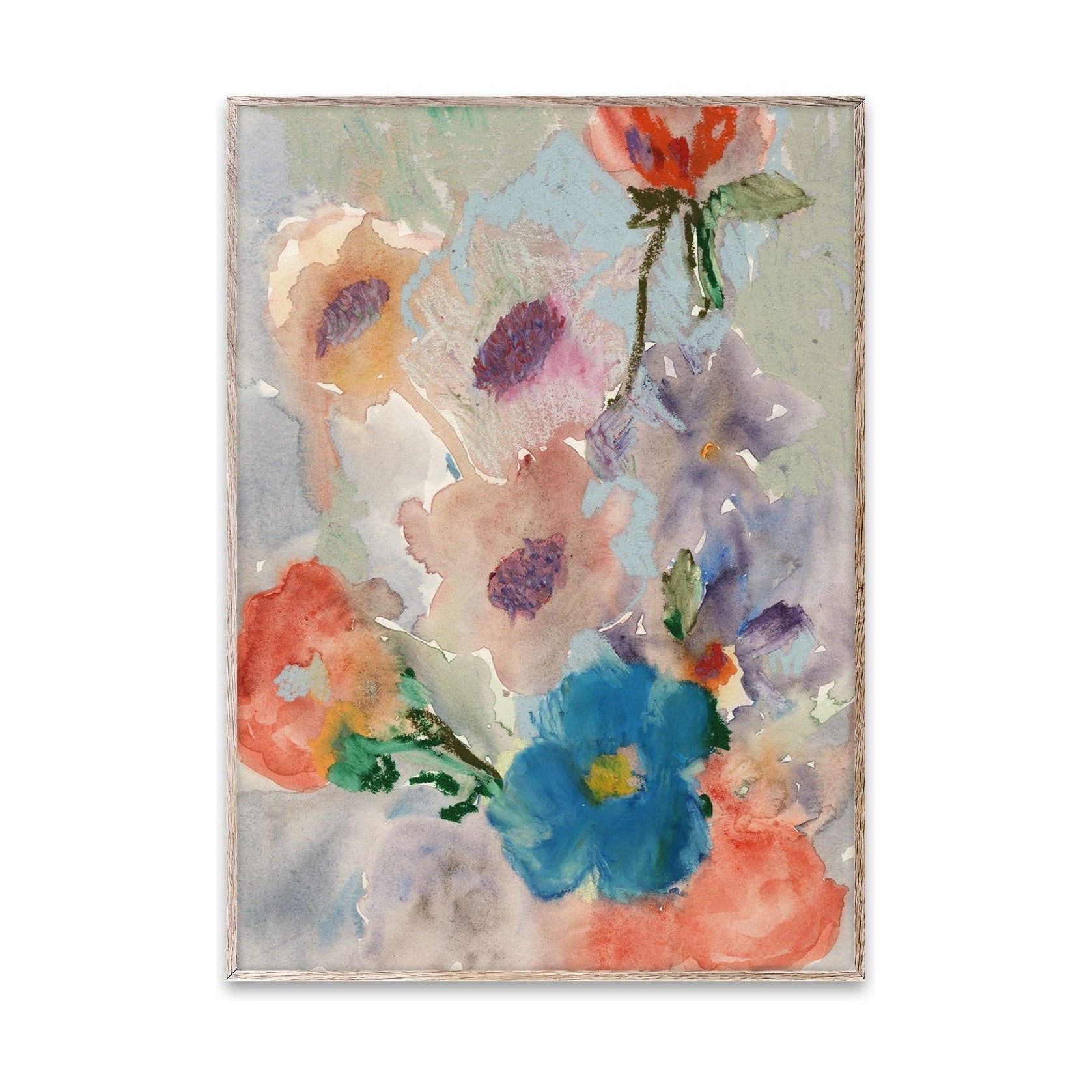 Papier collectif de fleurs Affiche, 50x70 cm