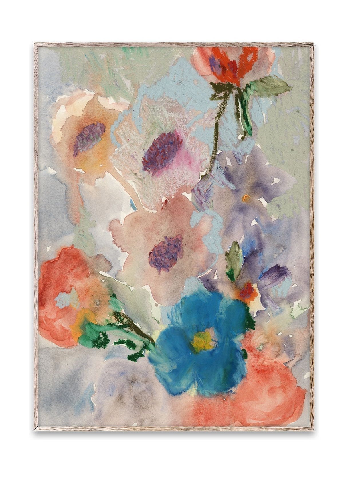 Papier collectif de fleurs Affiche, 50x70 cm