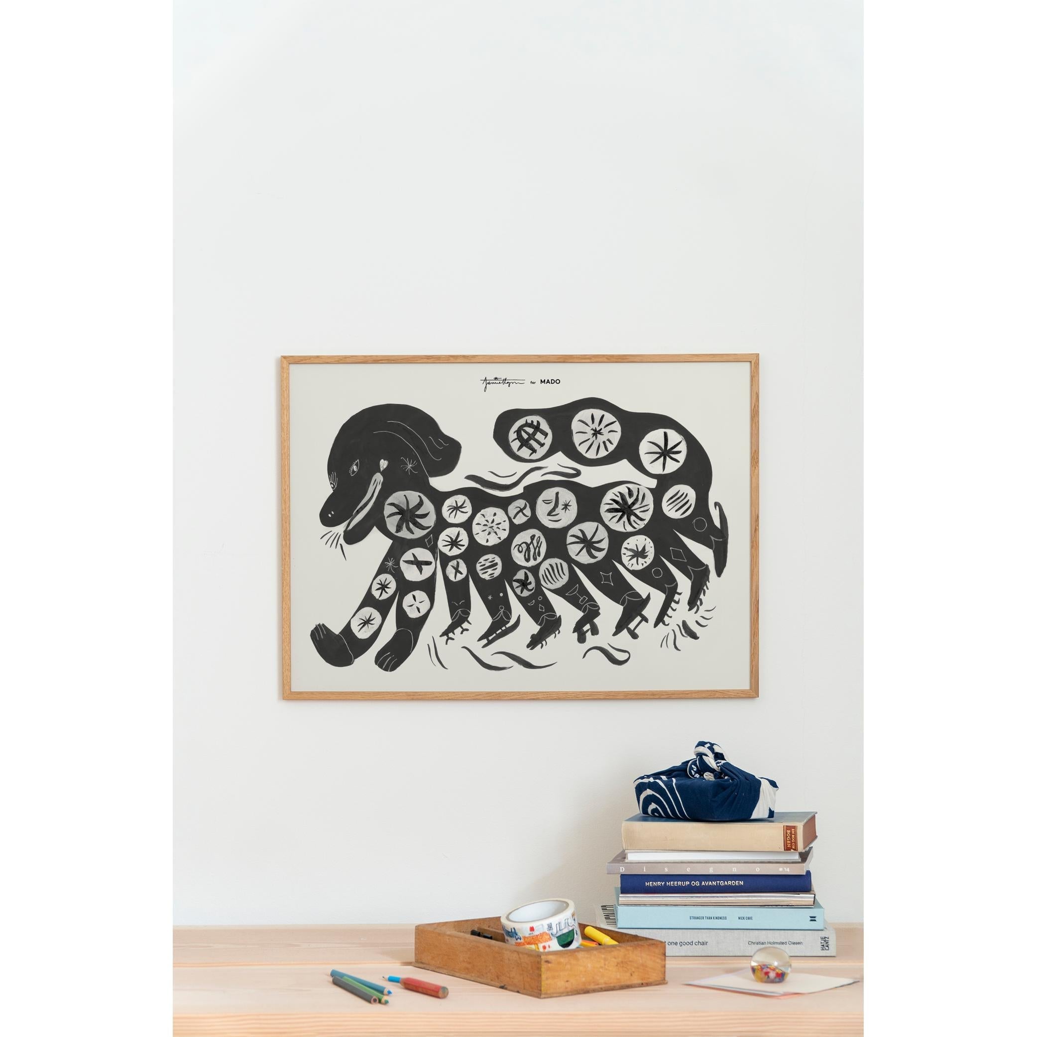 Paper Collective Chinese Dog Partter 30x40 cm, negro