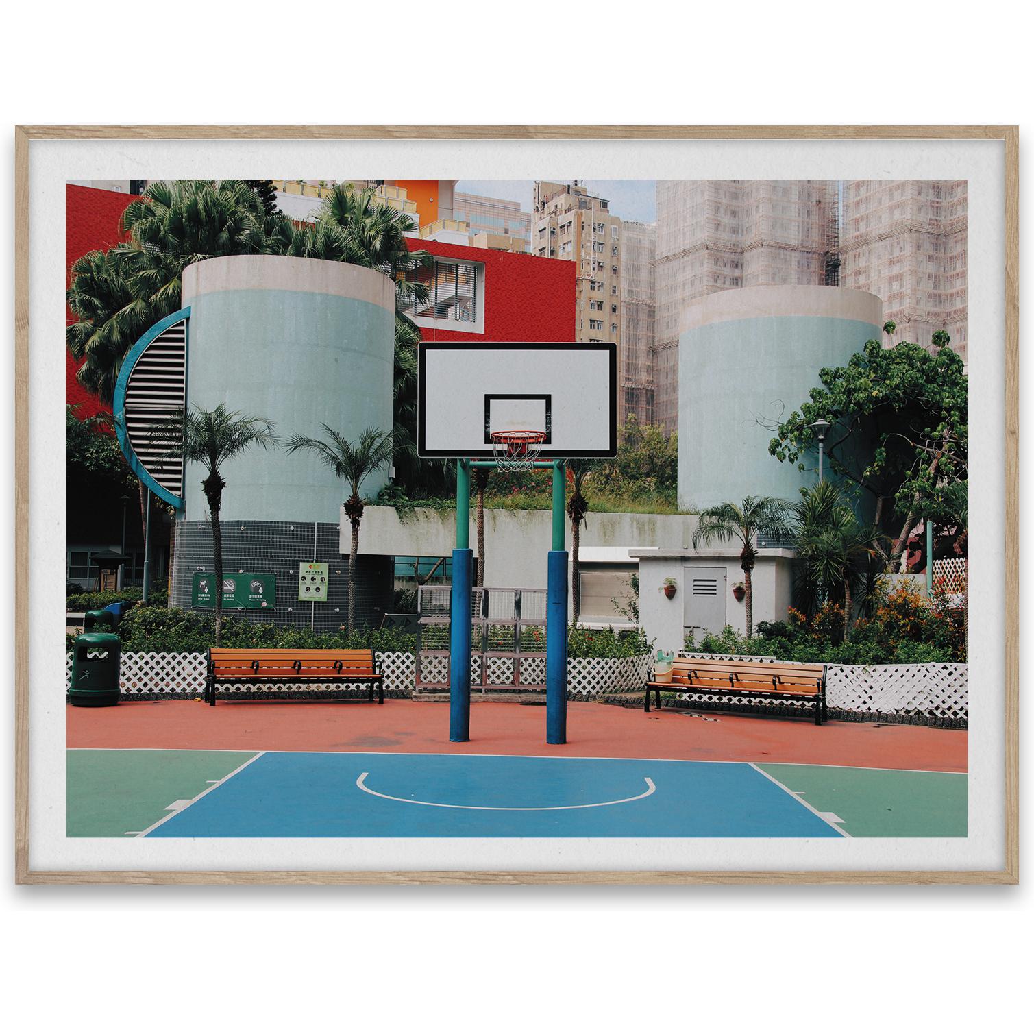 Ciudades colectivas de papel de baloncesto 04, cartel de Hong Kong, 30x40 cm
