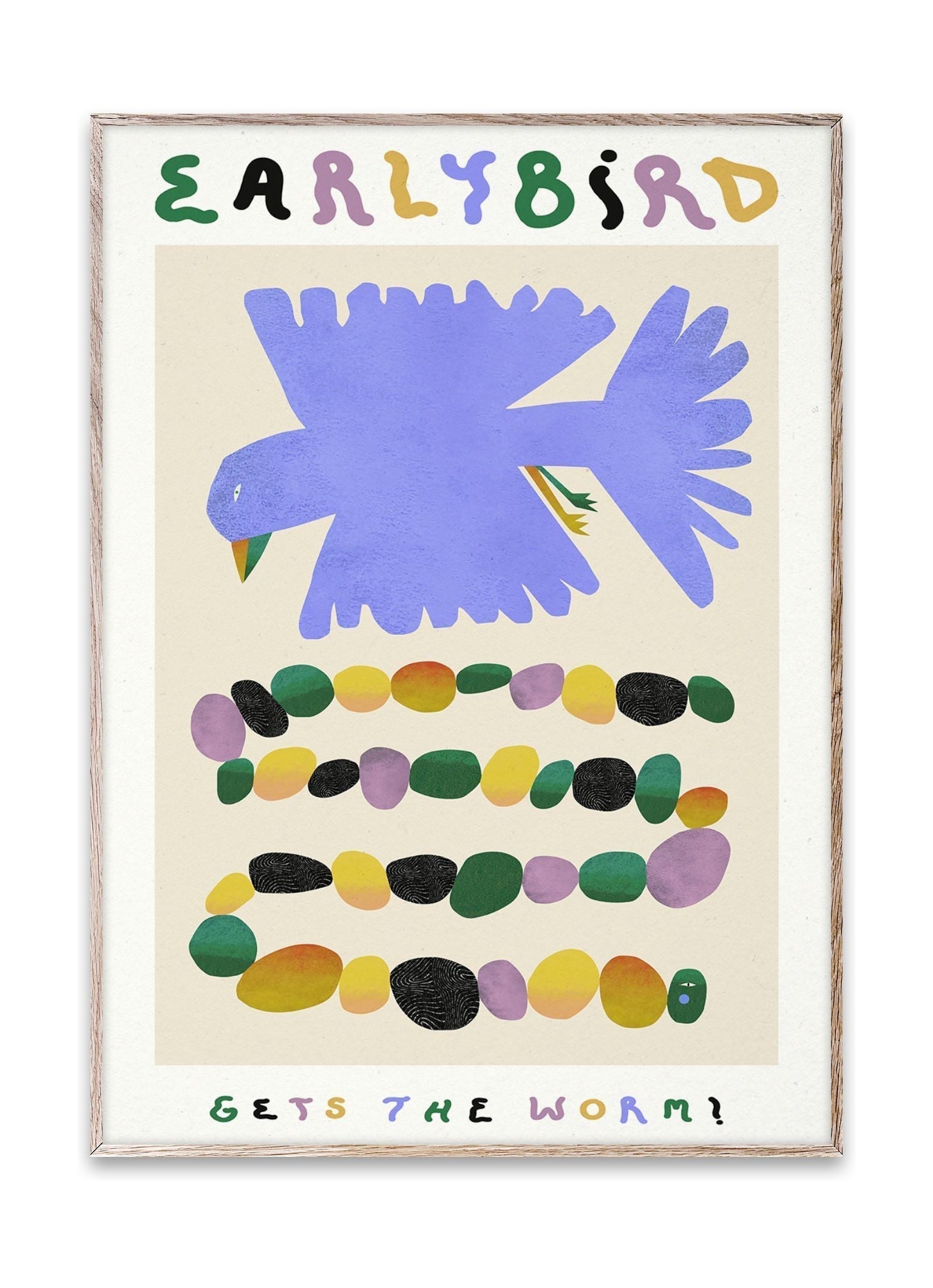 Paper Collective Early Bird Gets The Worm Poster, 30 X40 Cm
