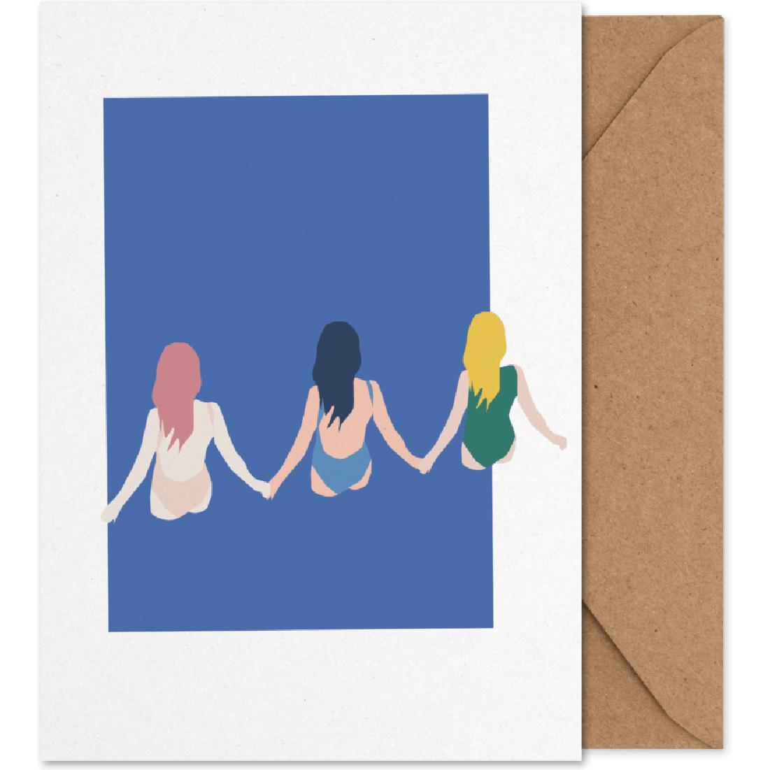 Cartão de arte para meninas coletivas de papel