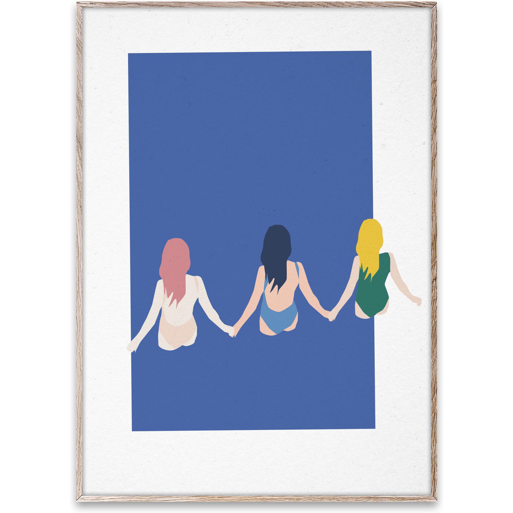 Affiche des filles collectives de papier, 30x40 cm