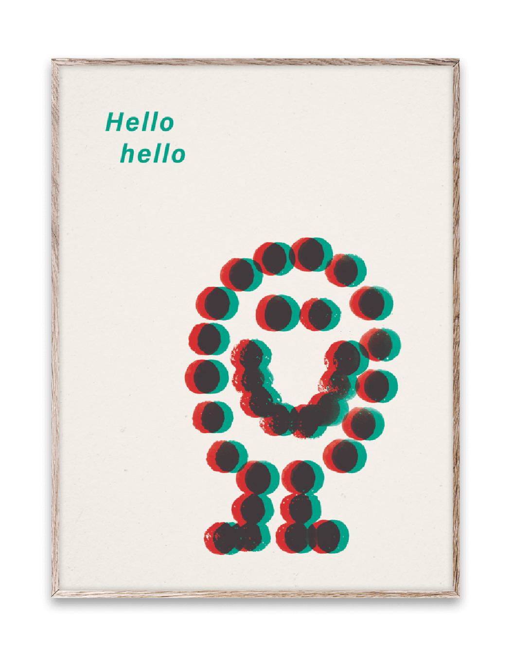 Paper Collective Hello Green Poster, 30x40 cm
