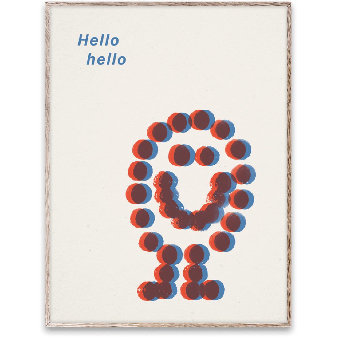 Paper Collective Hello Red Poster, 30x40 Cm