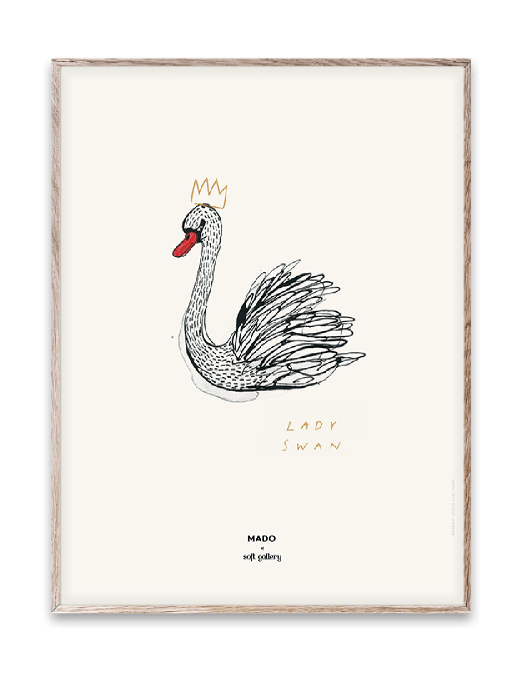 Papirkollektiv Lady Swan -plakat, 30x40 cm
