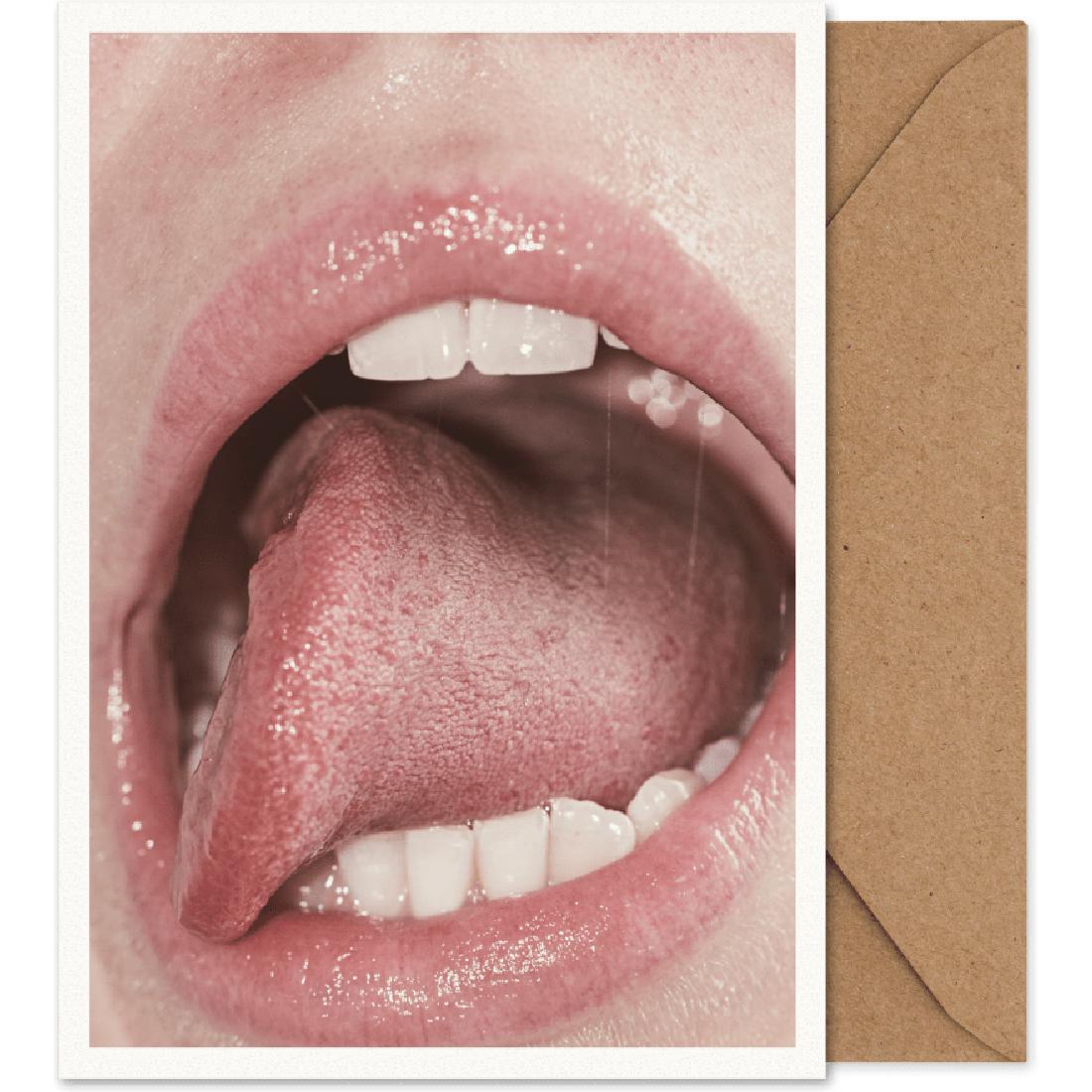 Papieren collectieve lippen kunstkaart