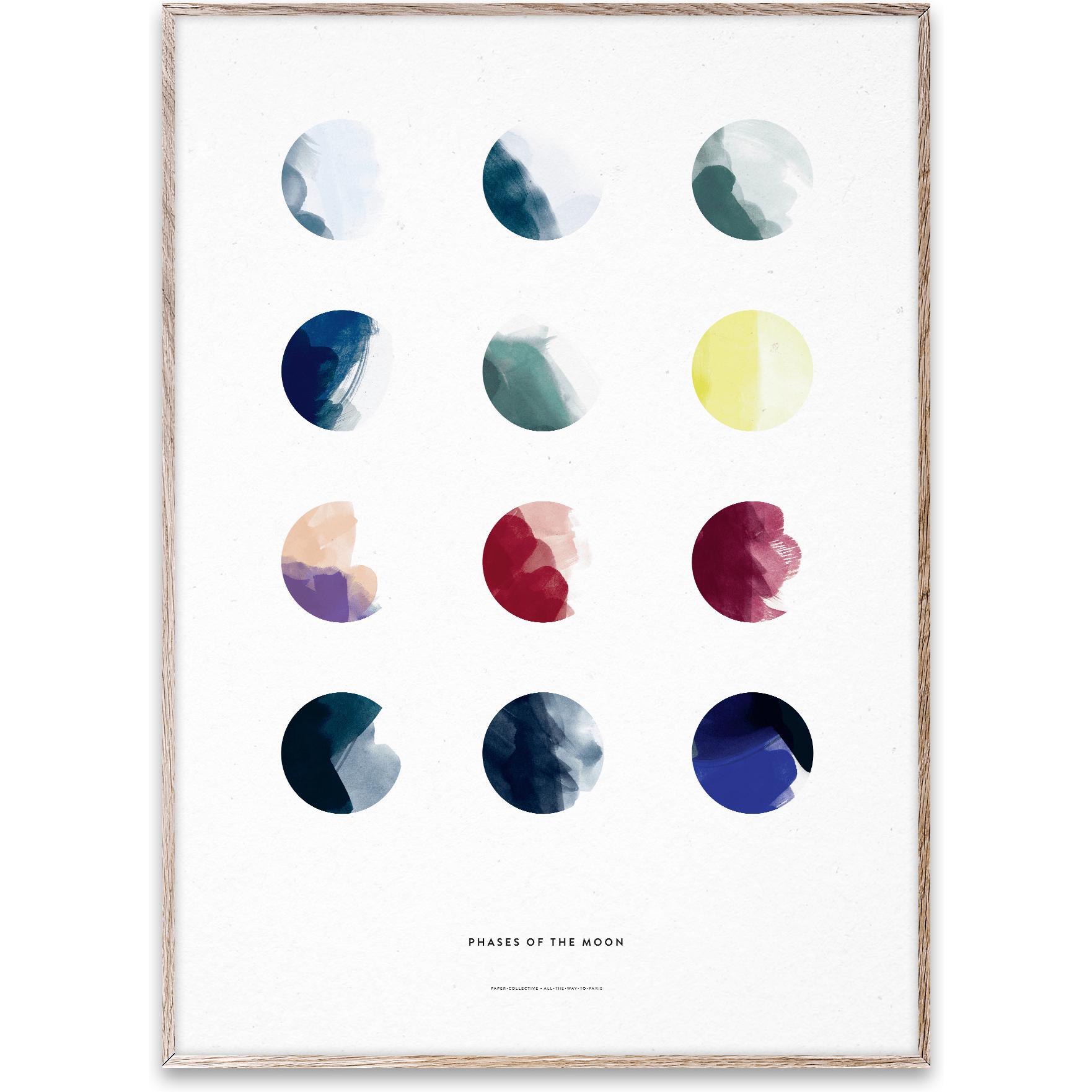Papirkollektiv månefaser plakat, 30x40 cm