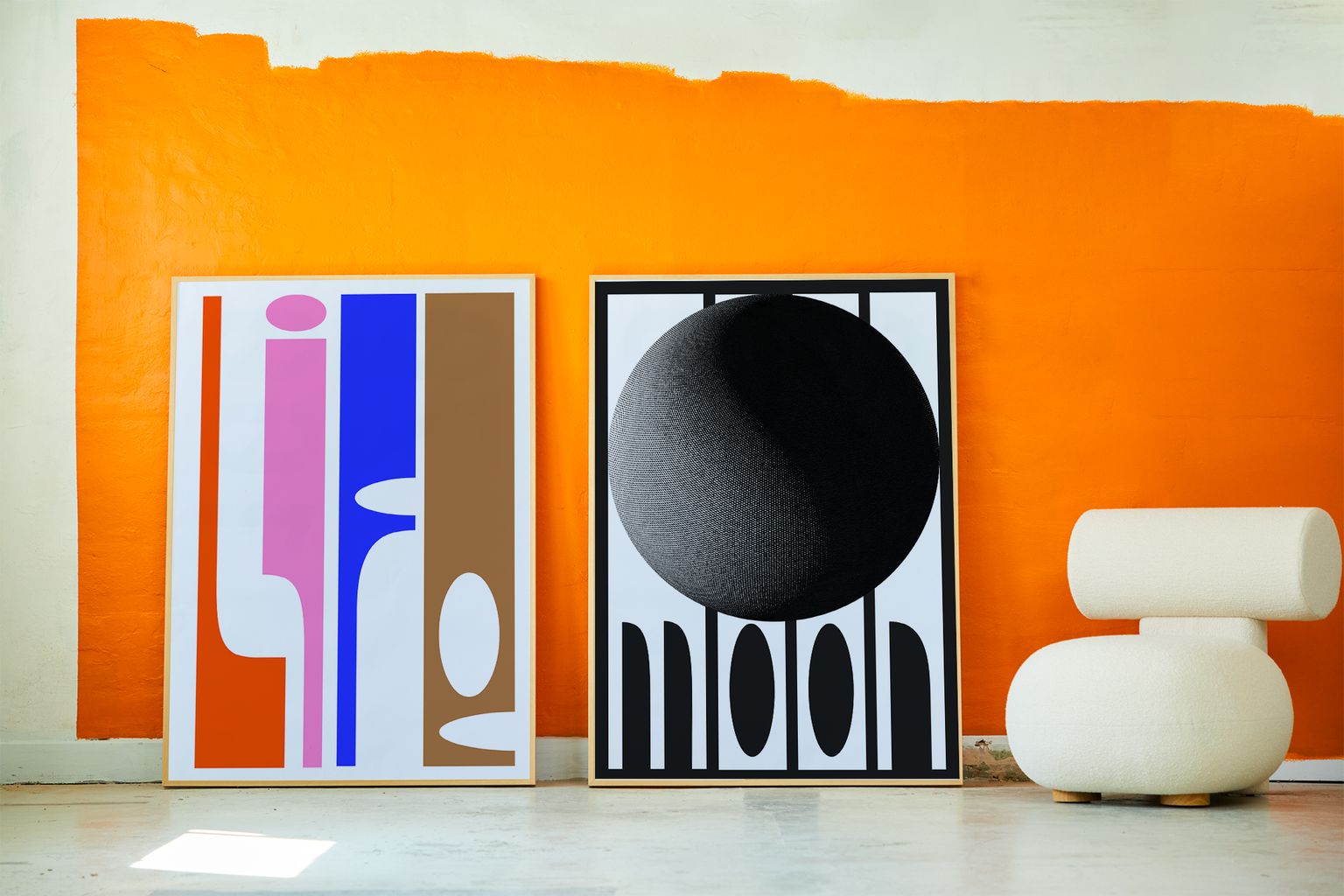 Affiche de lune collective en papier, 30x40 cm