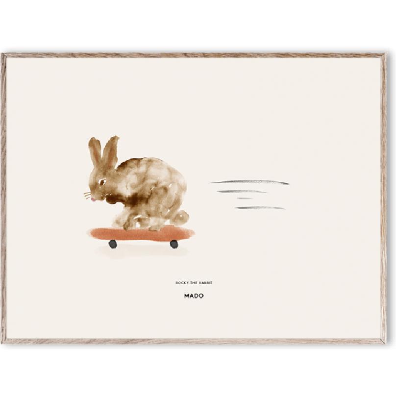 Paper Collective Rocky The Rabbit Poster, 30x40 cm