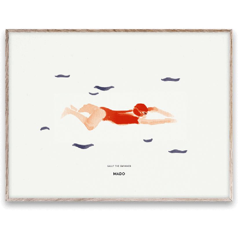 Papirkollektiv Sally the Swimmer -plakat, 30x40 cm