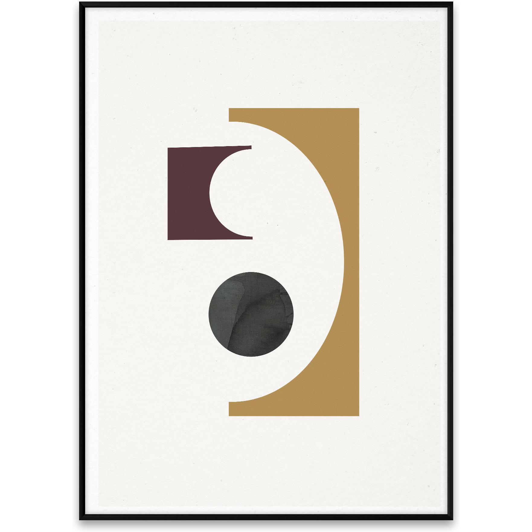 Formes collectives en papier de couleur 01 affiche, 50x70 cm