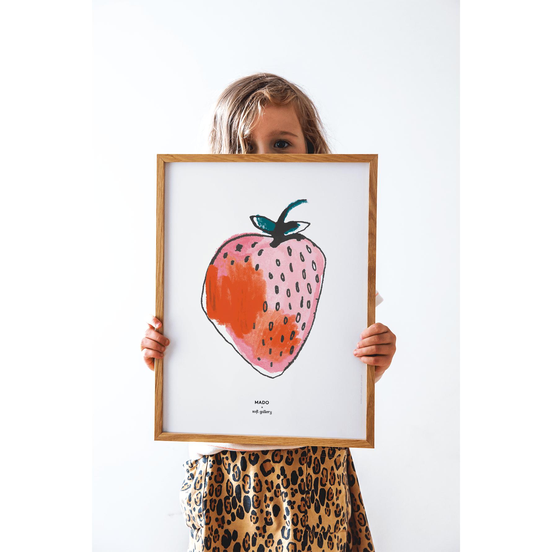 Affiche de fraise collective en papier, 30x40 cm