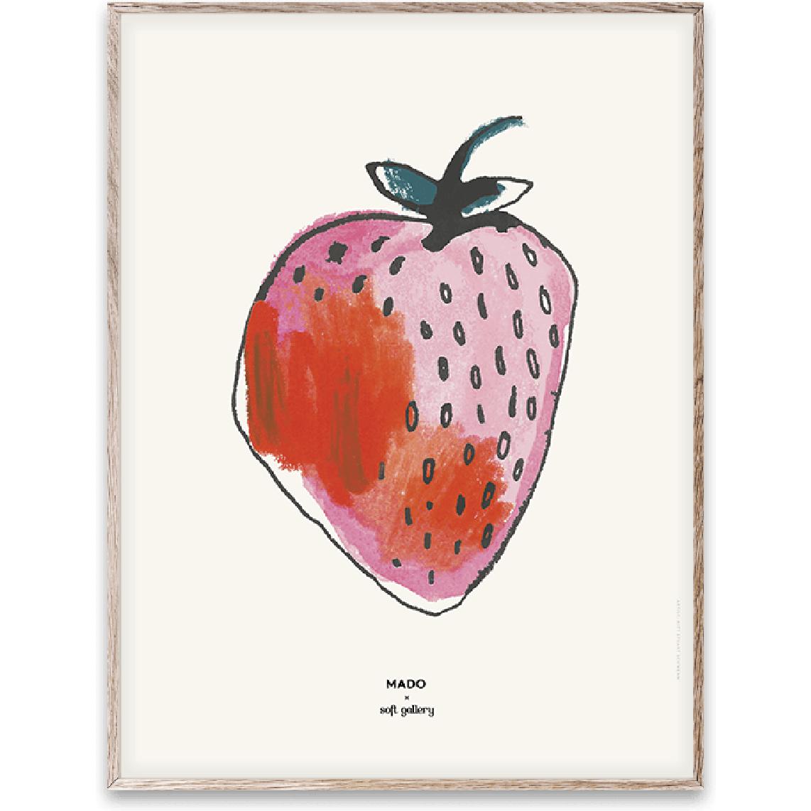 Papirkollektiv jordbærplakat, 30x40 cm