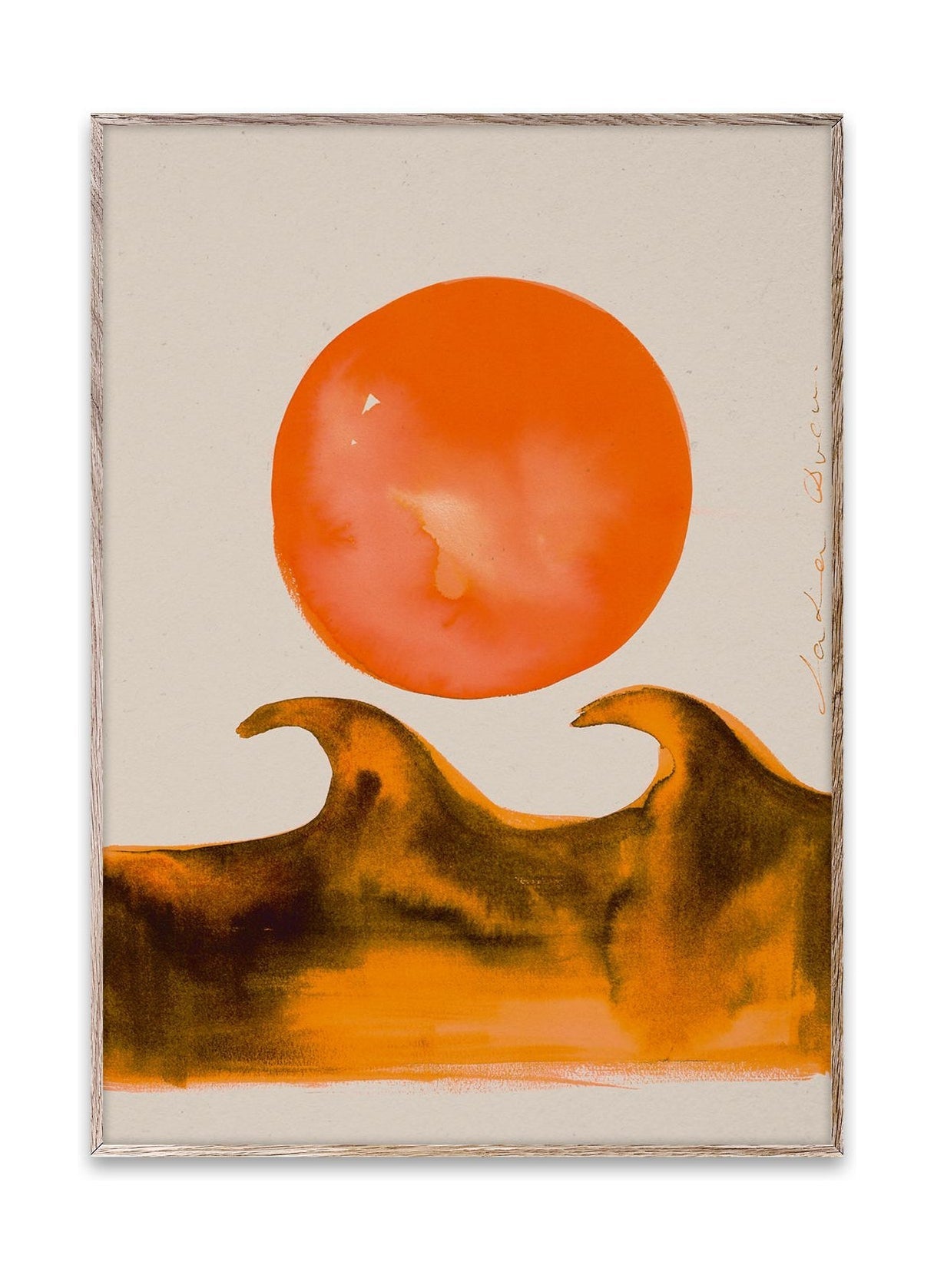 Papierkollektiv Sonnenuntergang Wellen Poster, 30 x 40 cm