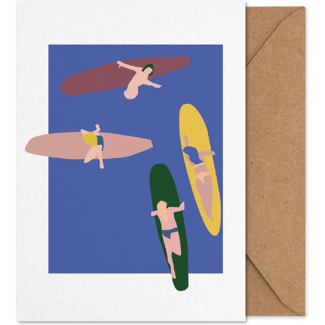 Kunstkarte für Papierkollektive Surfer
