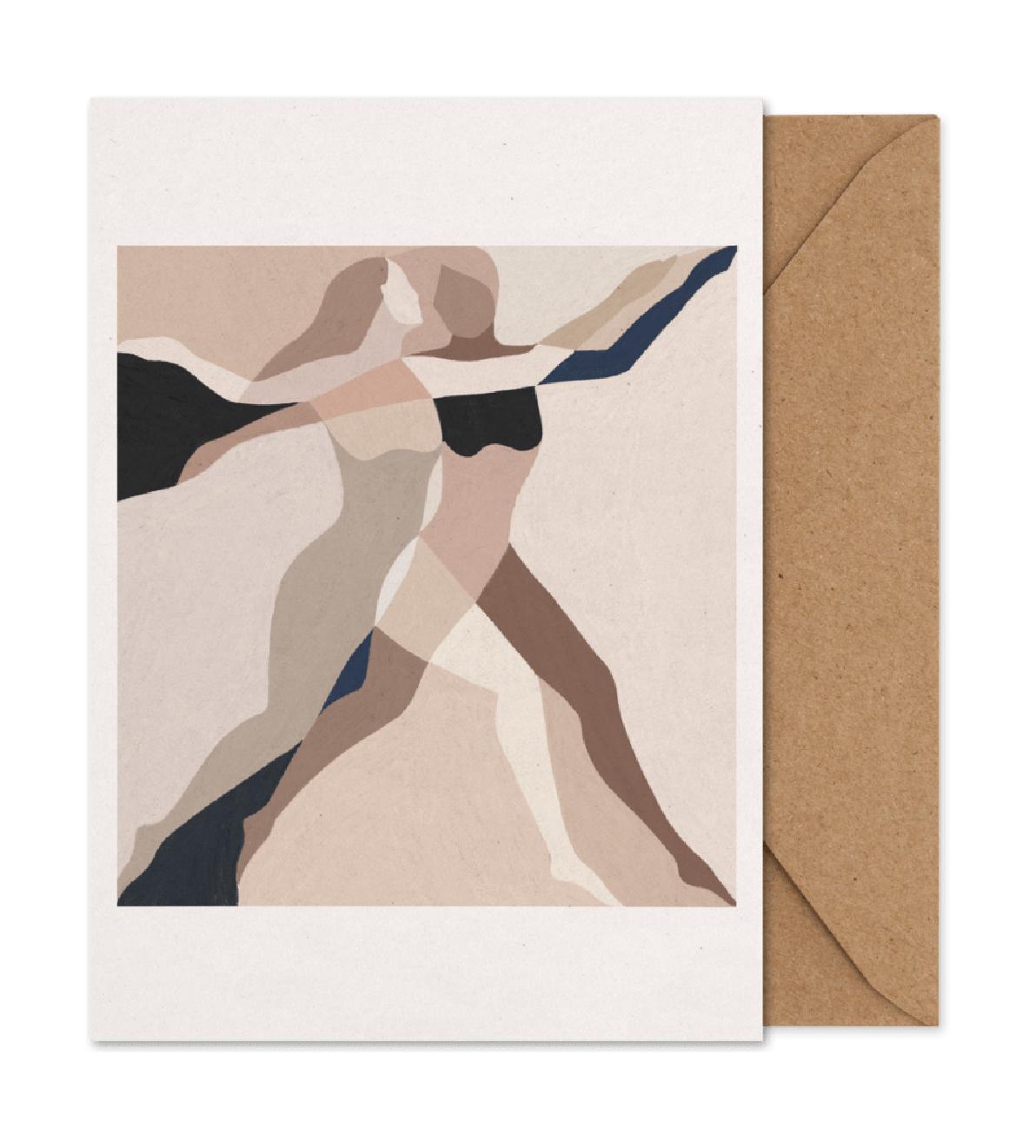 Papirkollektiv to dansere kunstkort