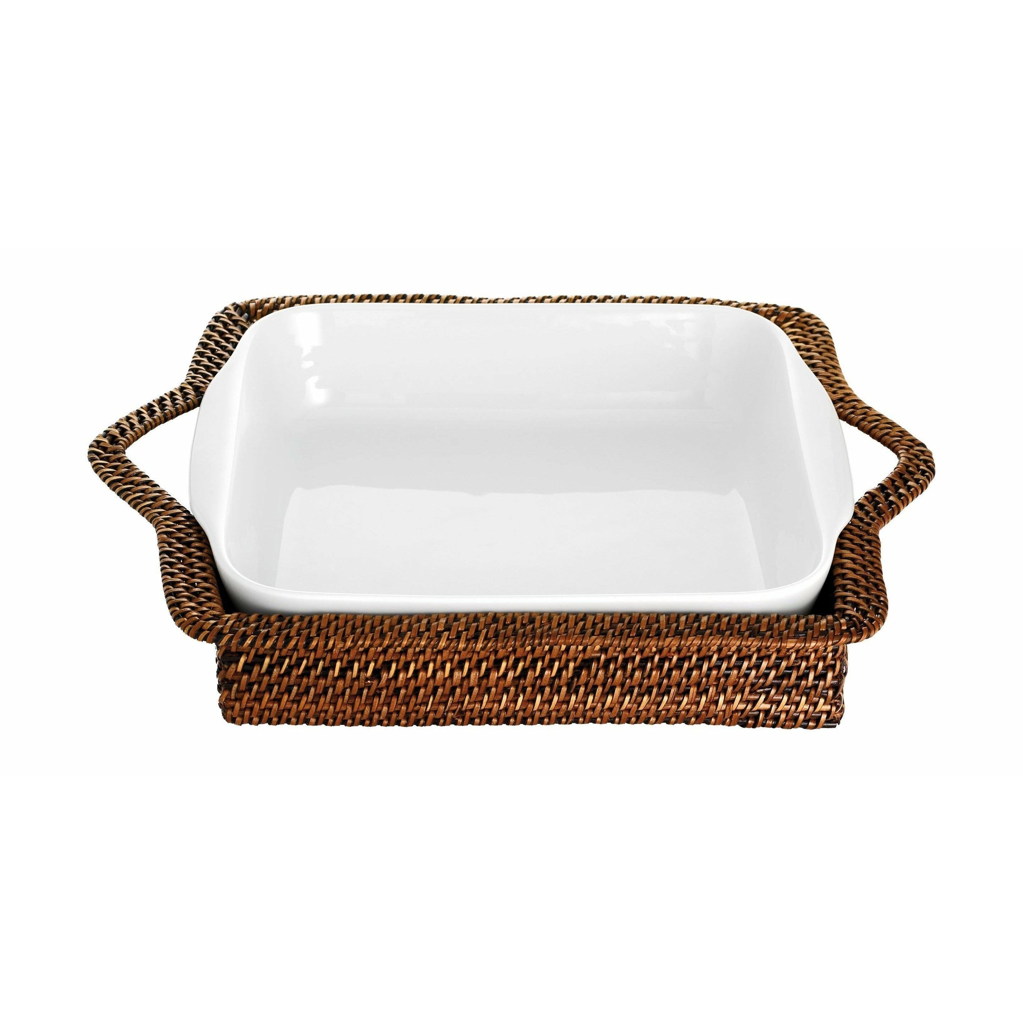 Pillivuyt Rectangular Basket L 34 Cm, Clear/Dark Brown